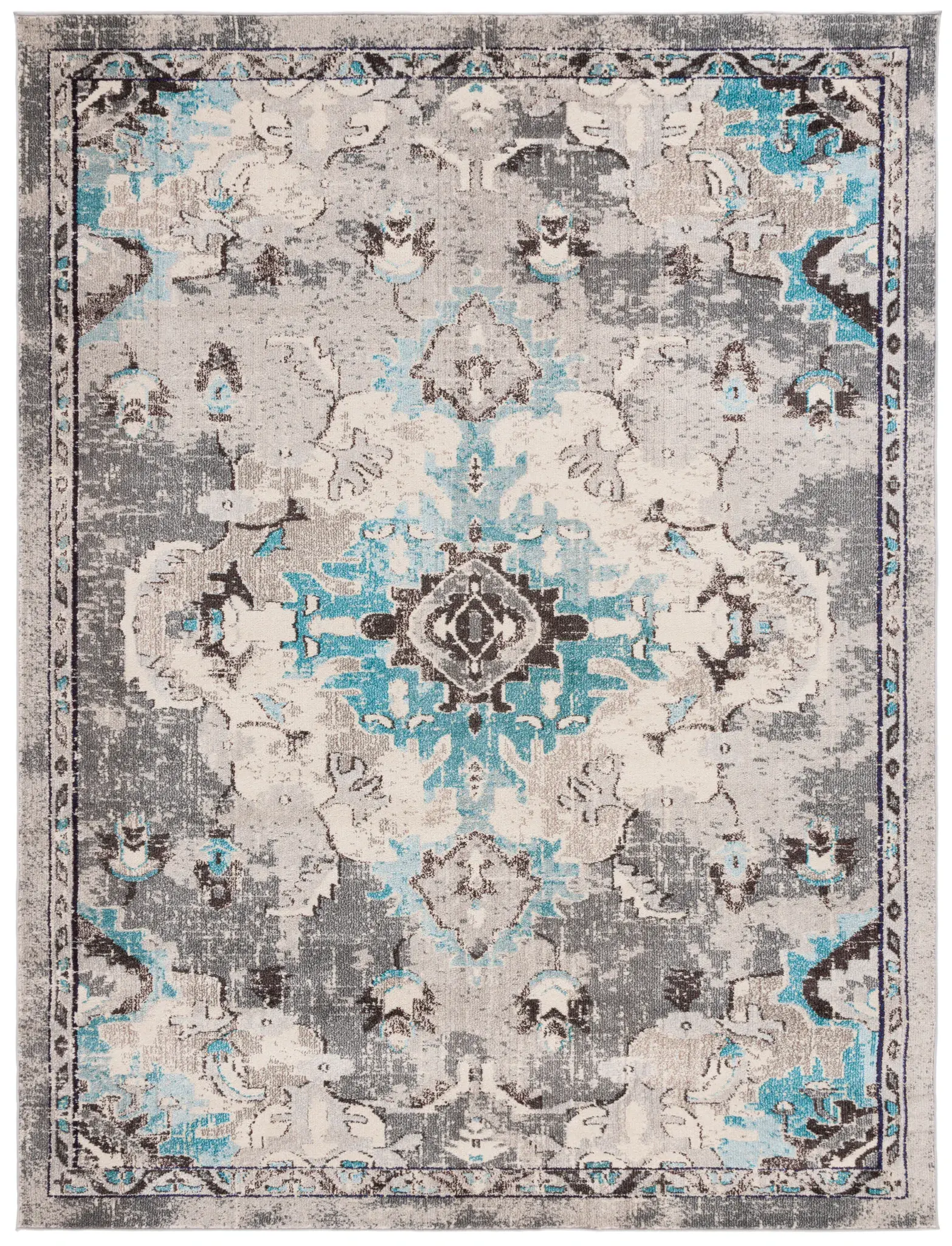 Madison Distressed Stepped Medallion Rug