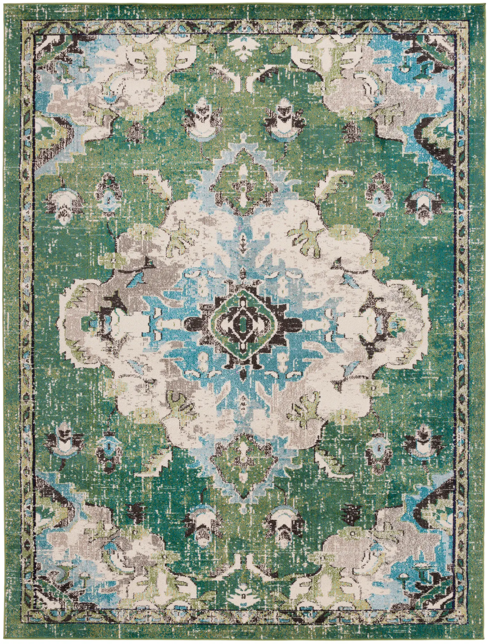 Madison Distressed Stepped Medallion Rug