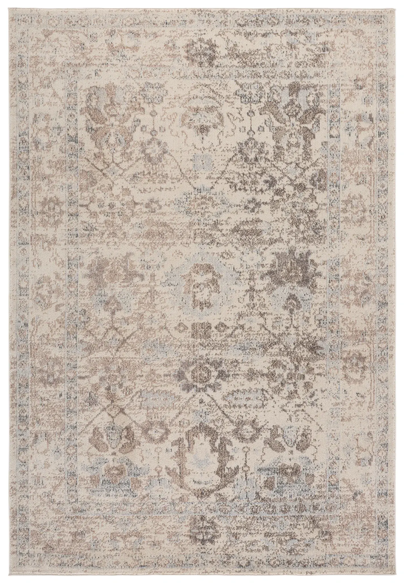 Madison Evoke Distressed Floral Bordered Rug