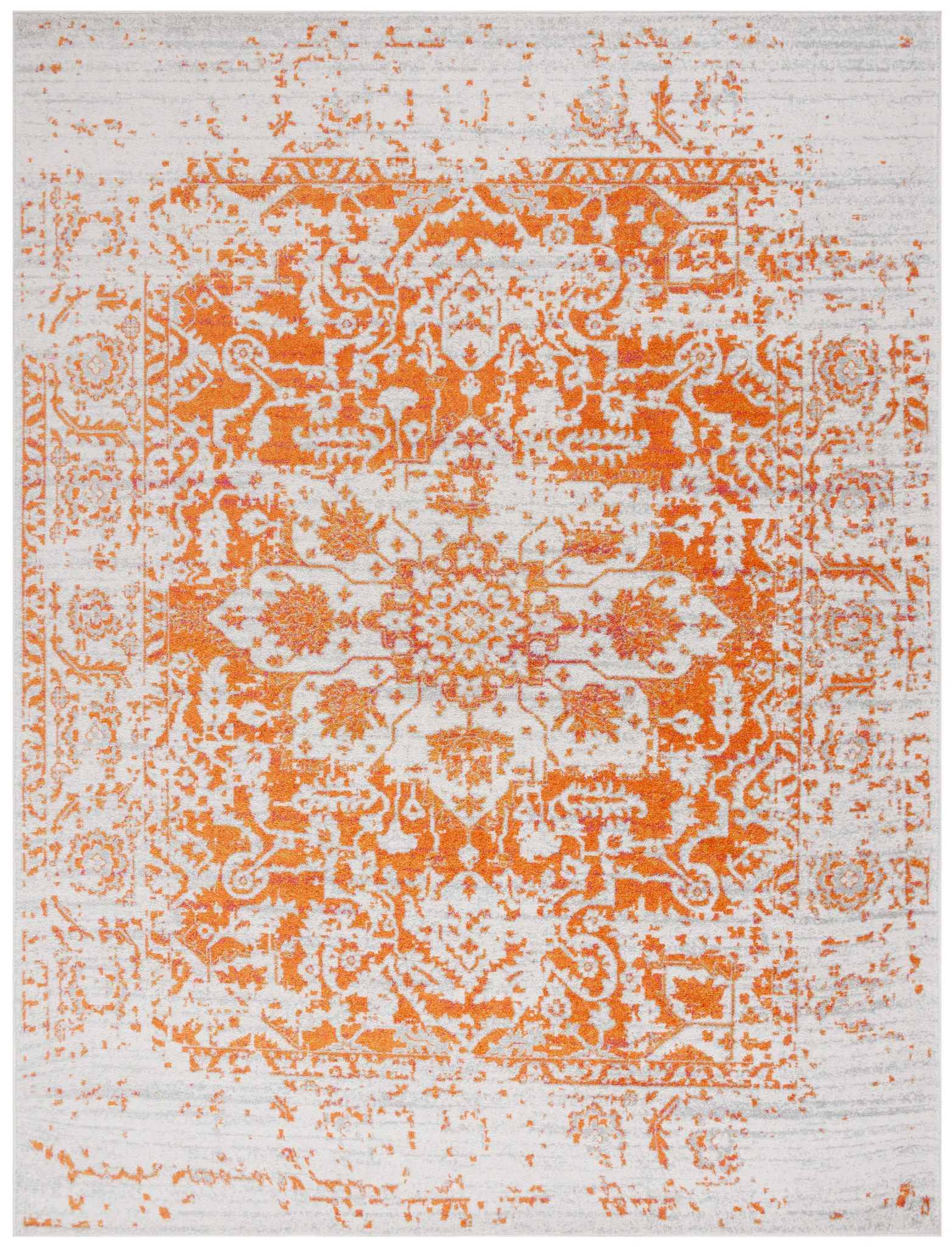 Madison Distressed Open Field Floral Border Rug