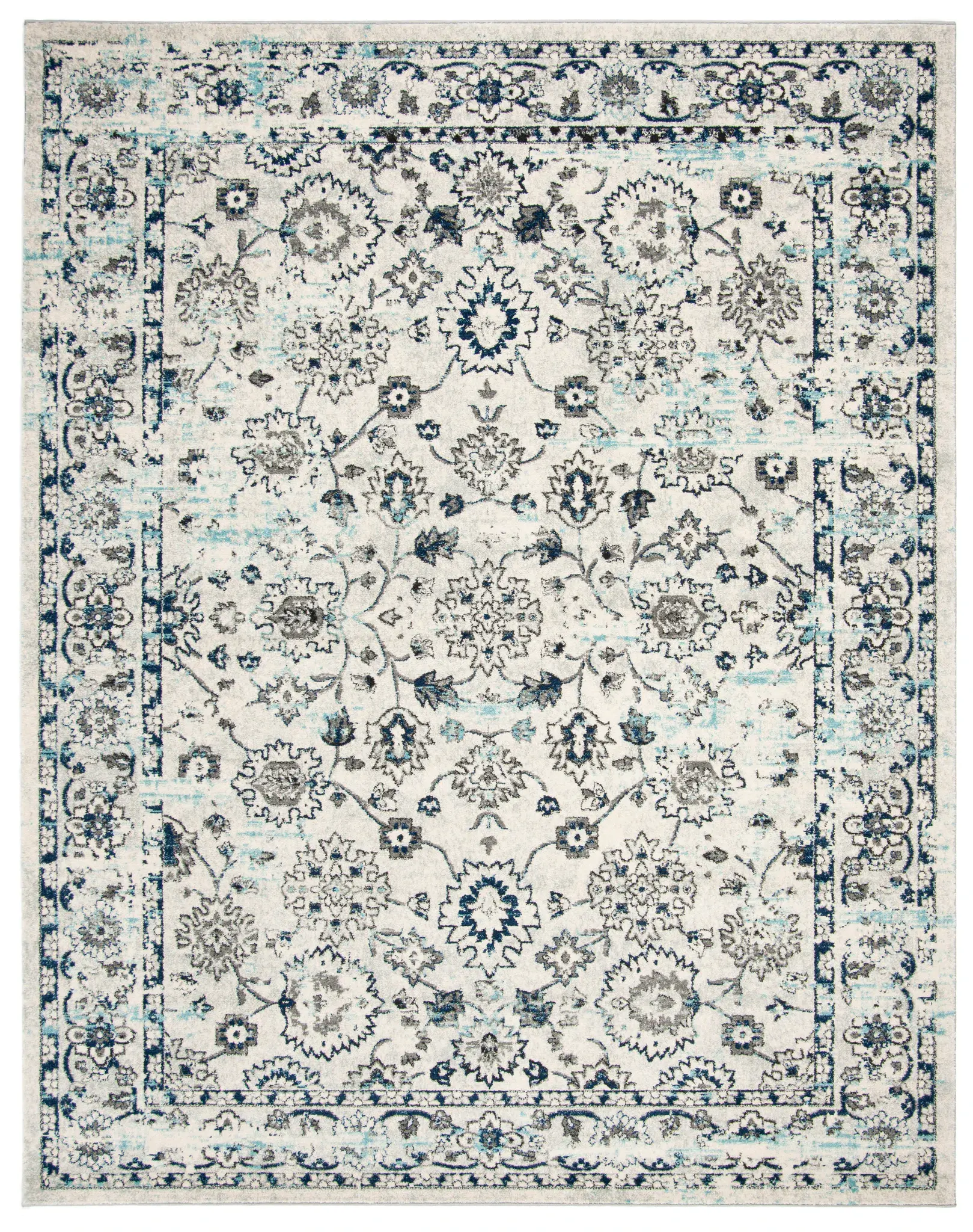 Madison Distressed Floral Border Rug