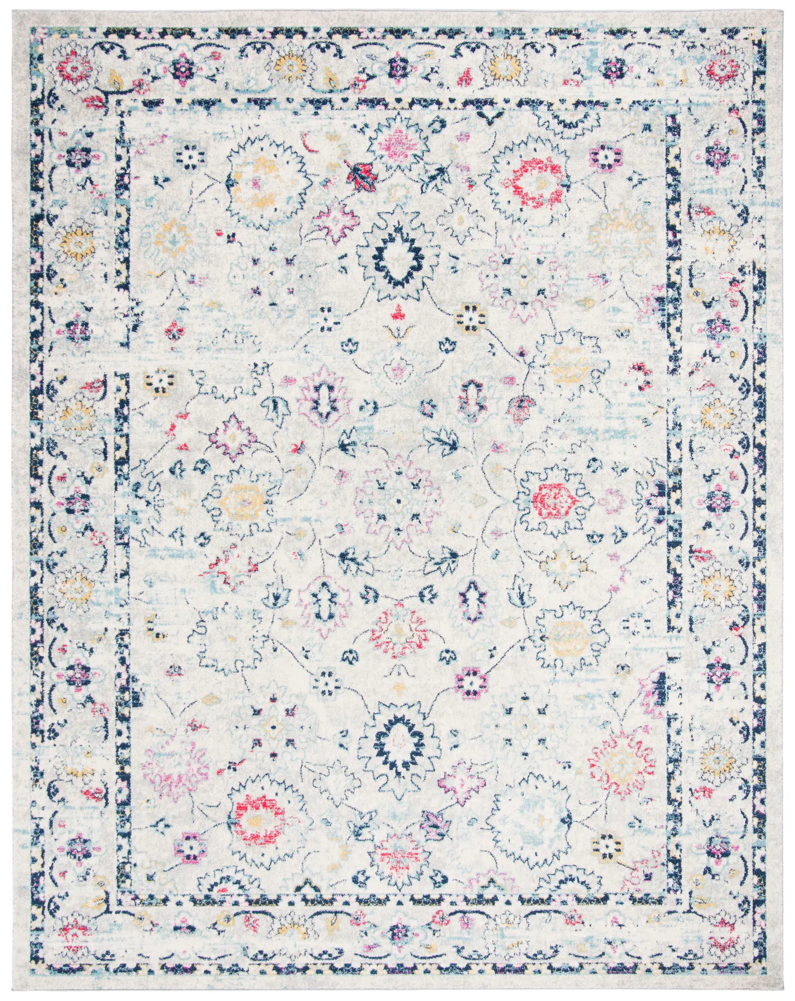 Madison Distressed Floral Border Rug