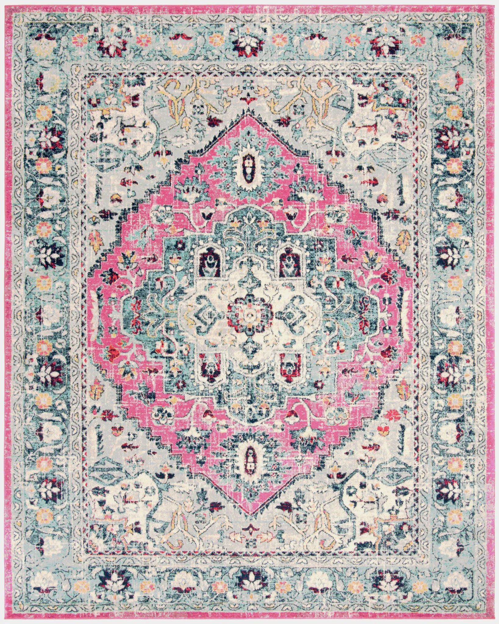 Madison Distressed Medallion Round Rug