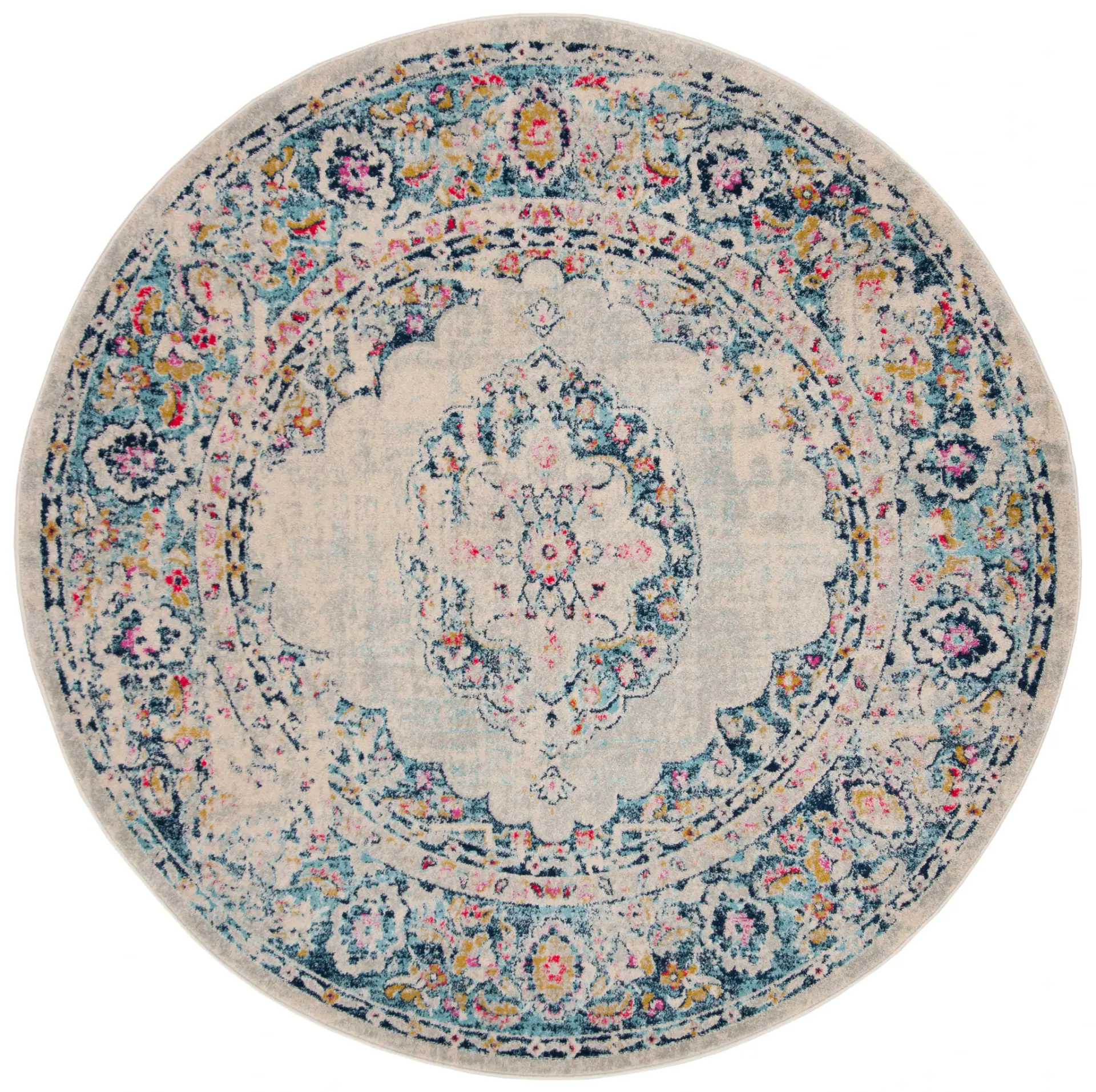 Madison Scalloped Medallion Bordered Rug