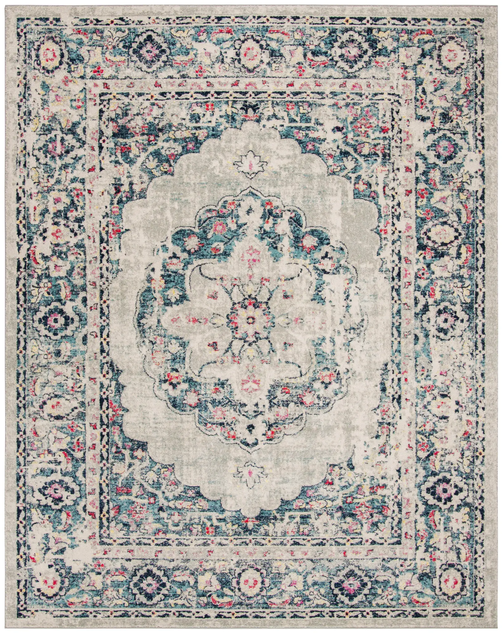 Madison Scalloped Medallion Bordered Rug