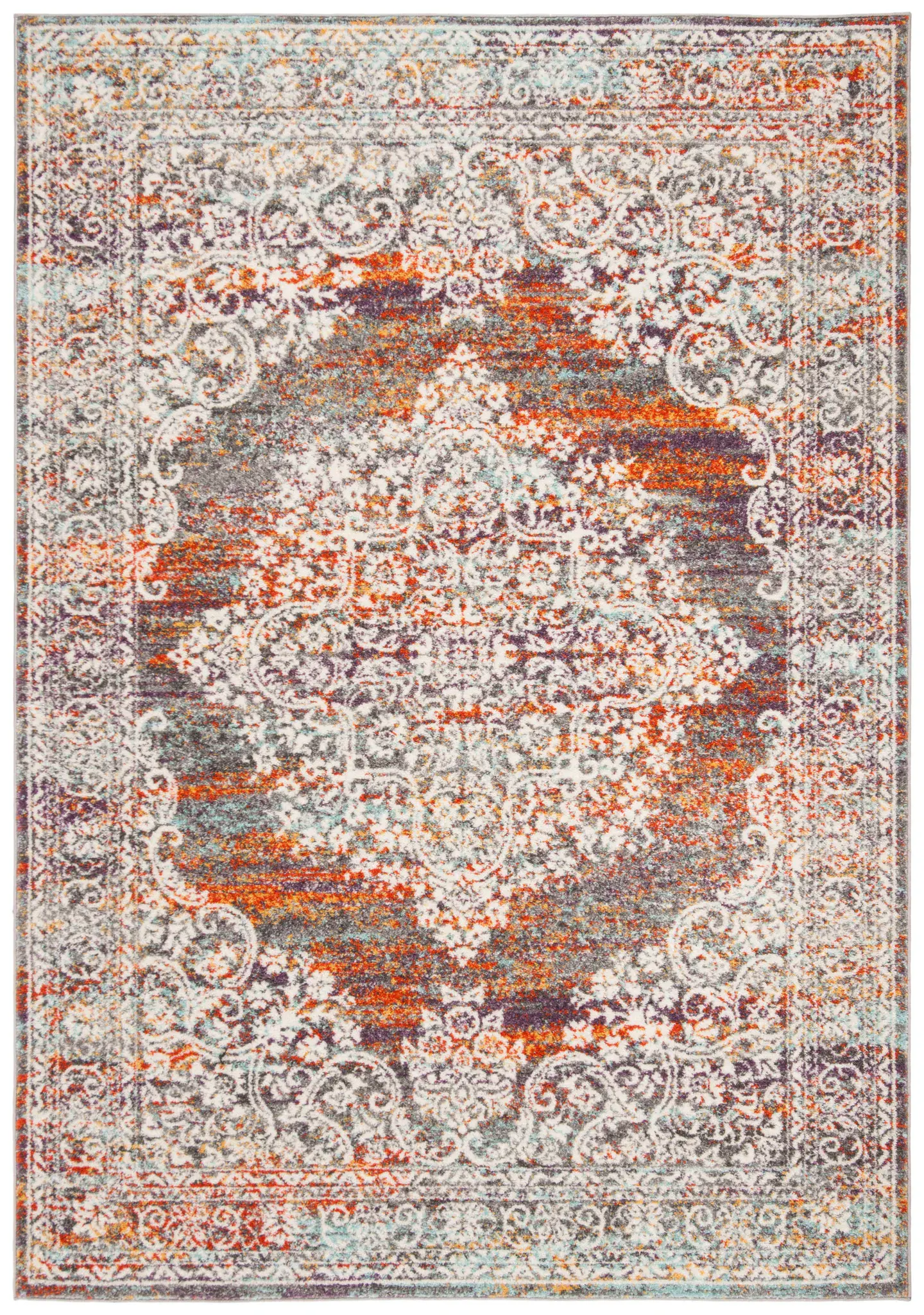 Madison Distressed Arabesque Medallion Rug