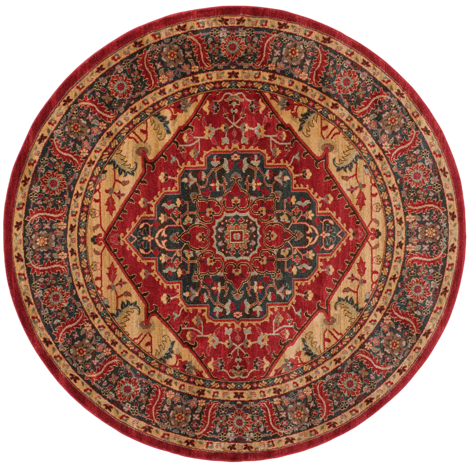 Mahal Persian Medallion Bordered Rug