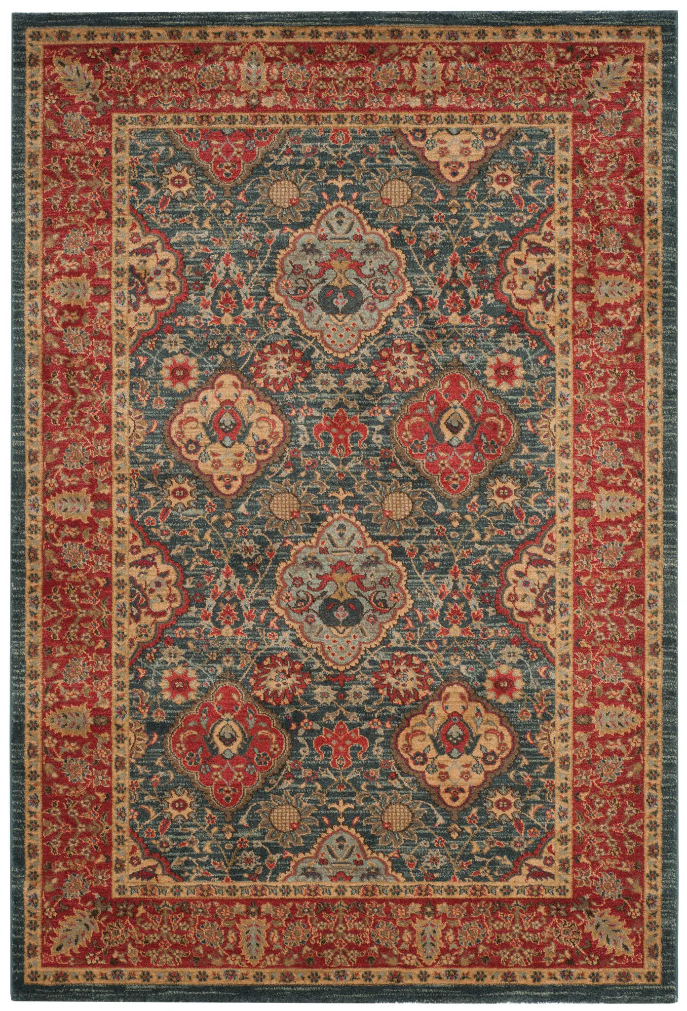 Mahal Classic Medallion Bordered Rug