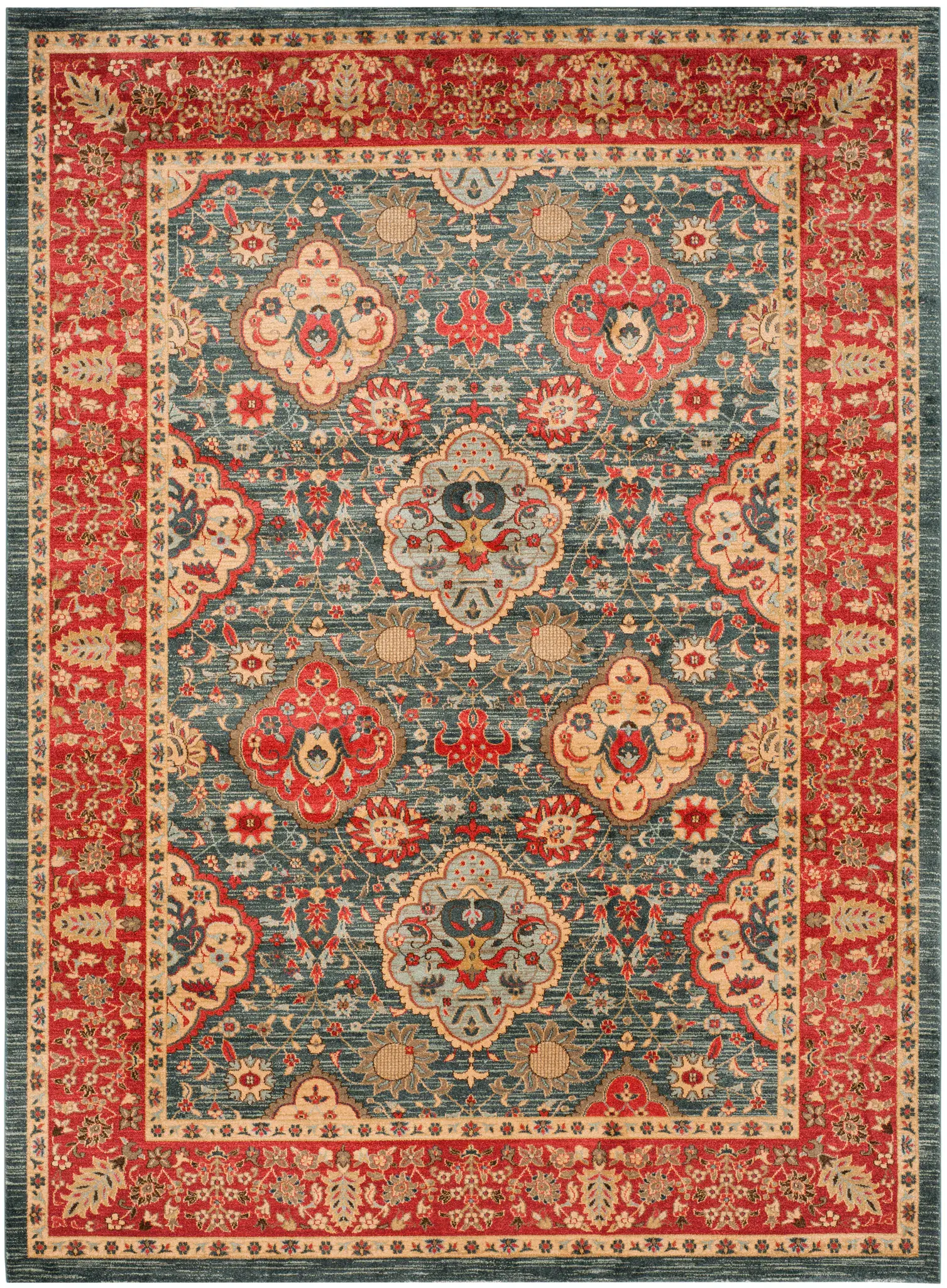 Mahal Classic Medallion Bordered Rug