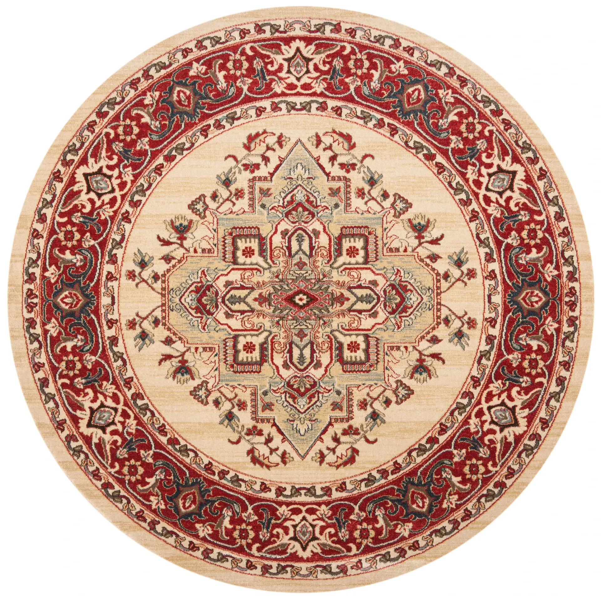 Mahal Floral Medallion Round Rug