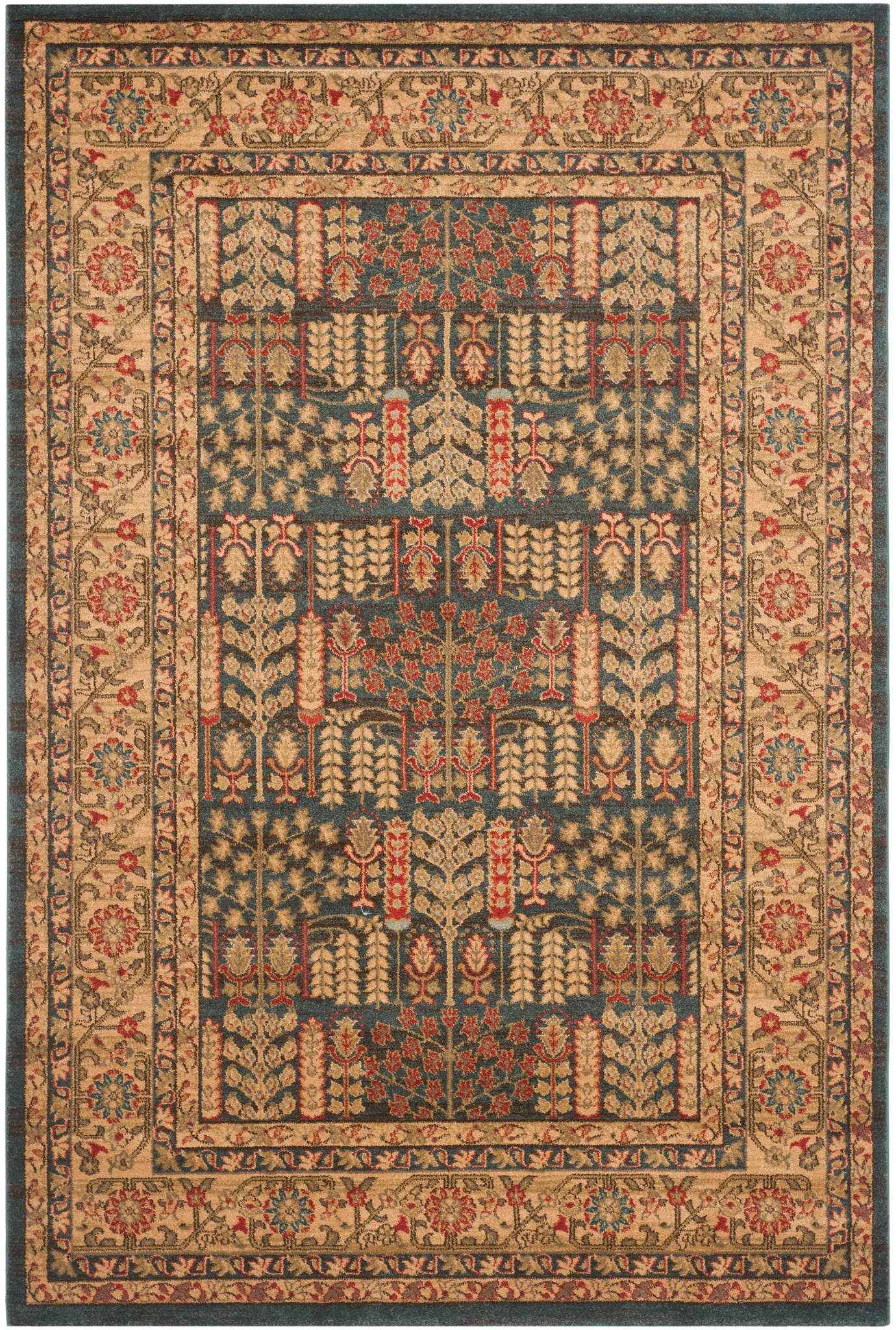 Mahal Botanical Bordered Rug
