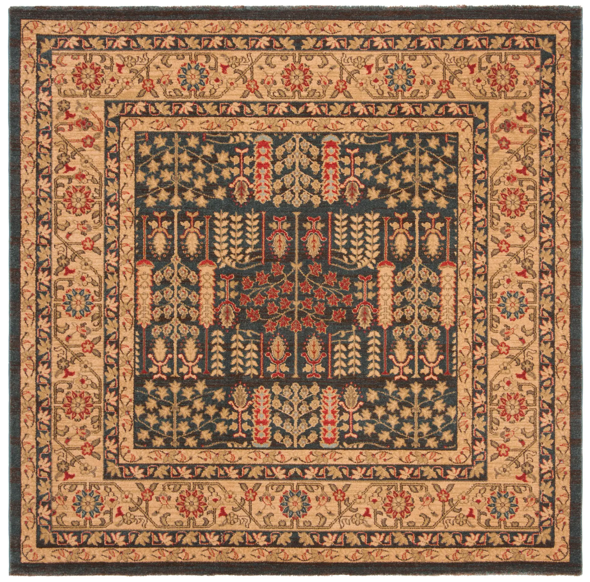 Mahal Botanical Bordered Rug