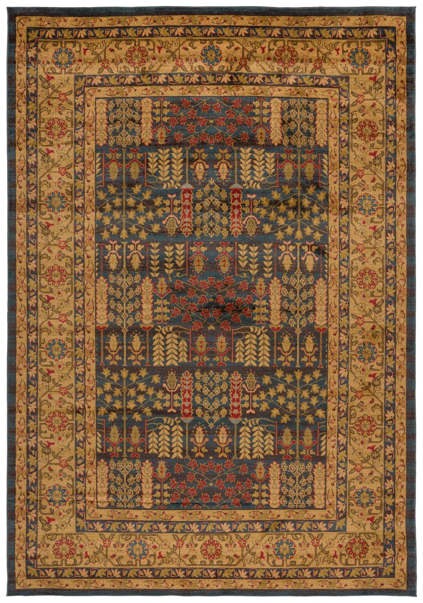 Mahal Botanical Bordered Rug