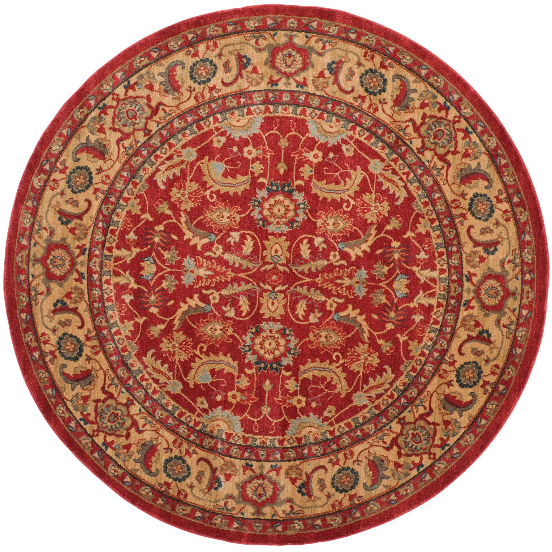 Mahal Floral Vine Bordered Rug