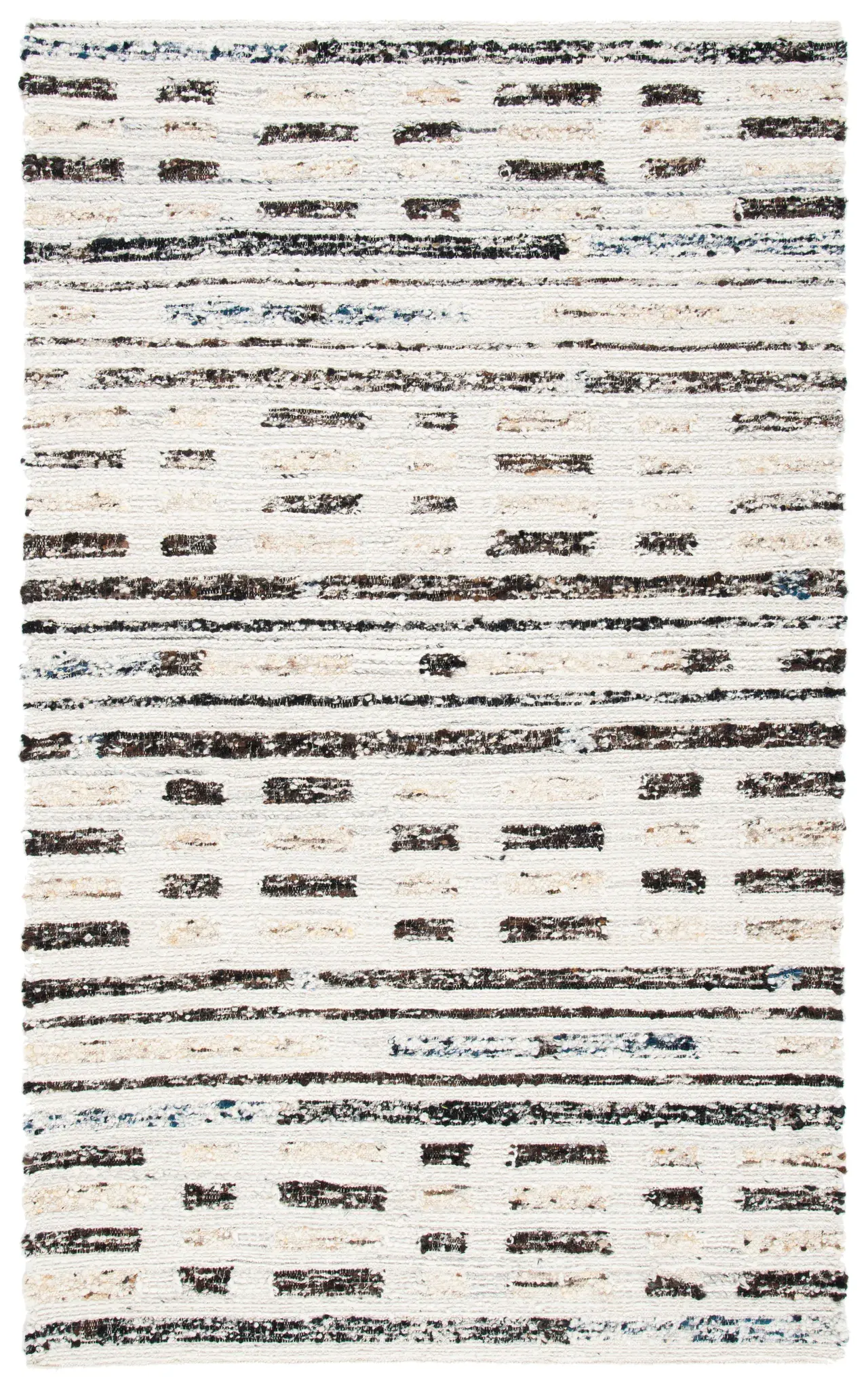 Manhattan Dashed Stripe Hand-Woven Wool Rug
