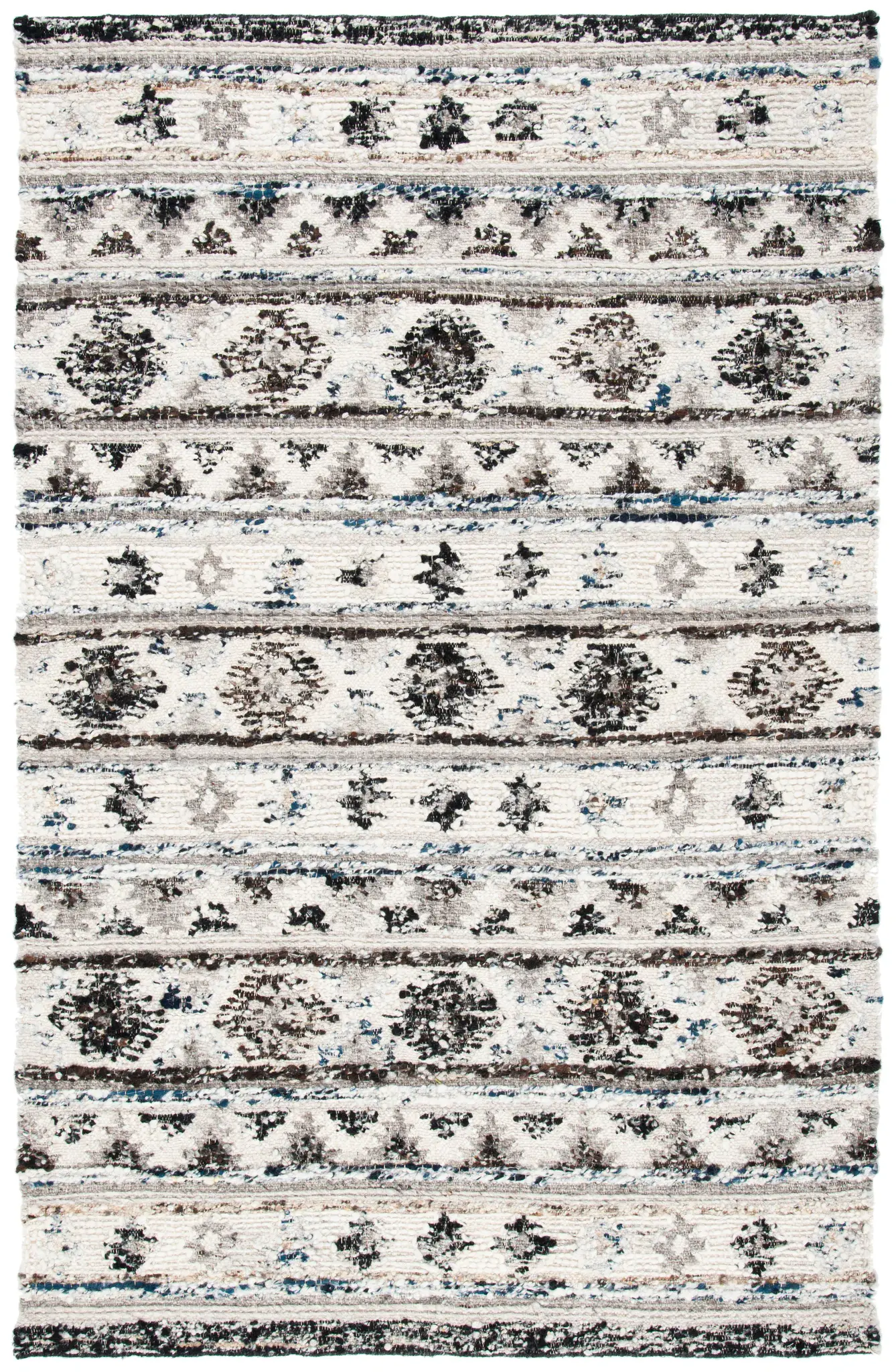 Manhattan Banded Geometric Hand-Woven Wool Rug