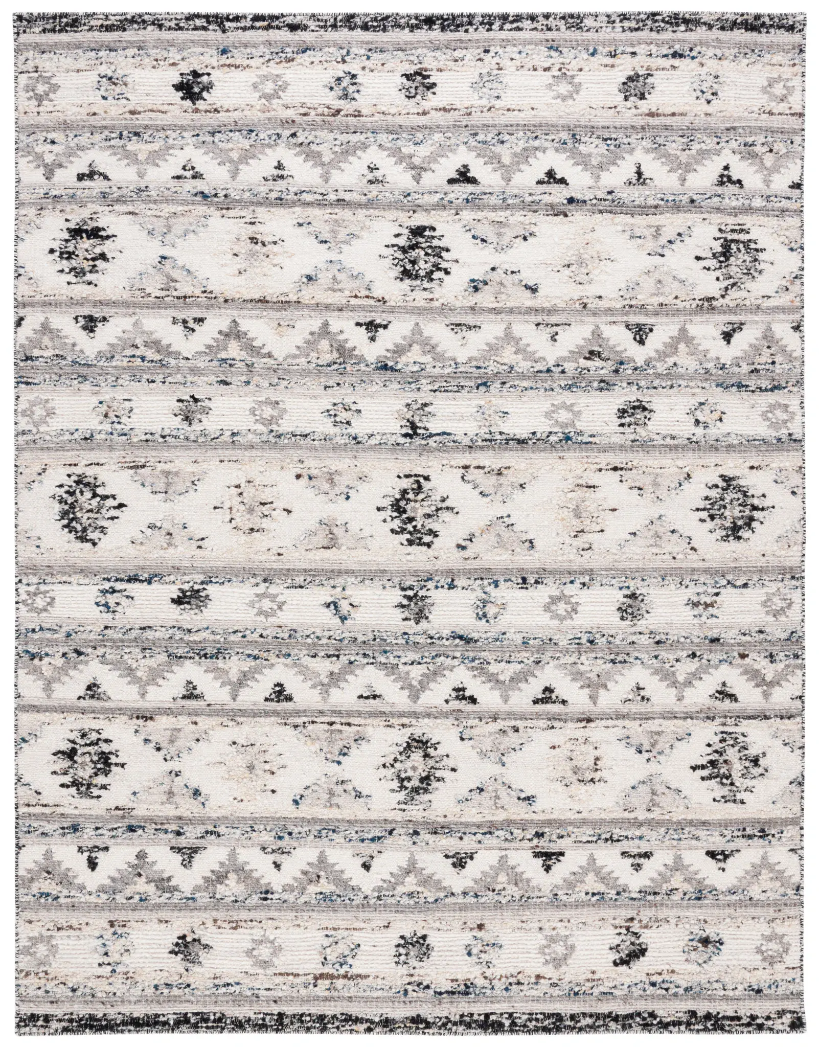 Manhattan Banded Geometric Hand-Woven Wool Rug