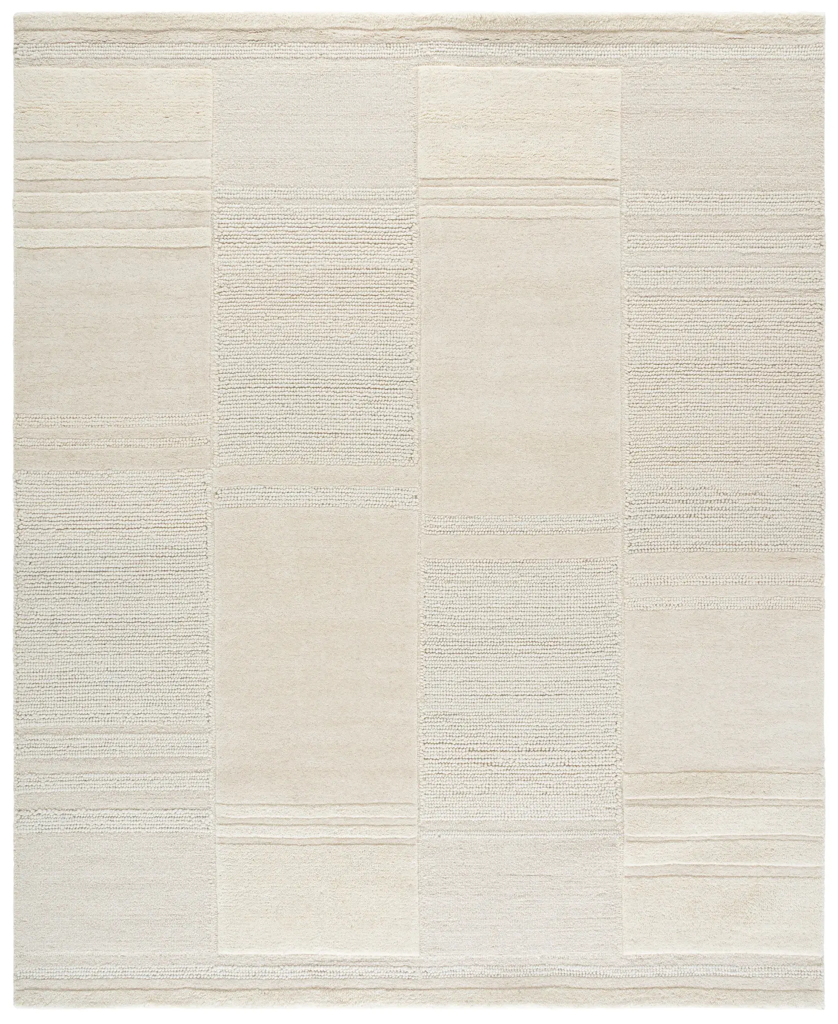 Manhattan Textured Grid Hand-Tufted Wool Rug