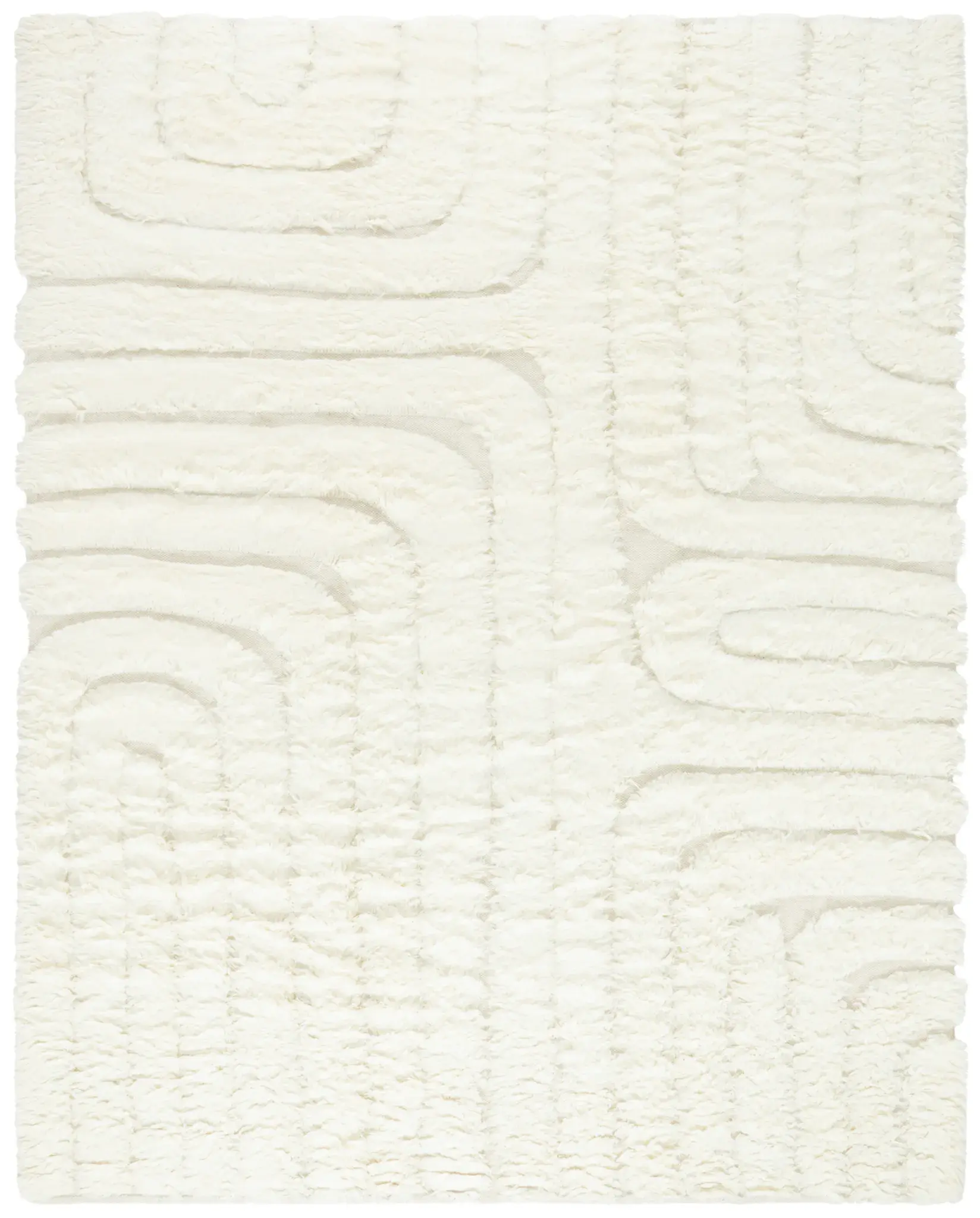 Manhattan Concentric Arcs Shag Wool Rug