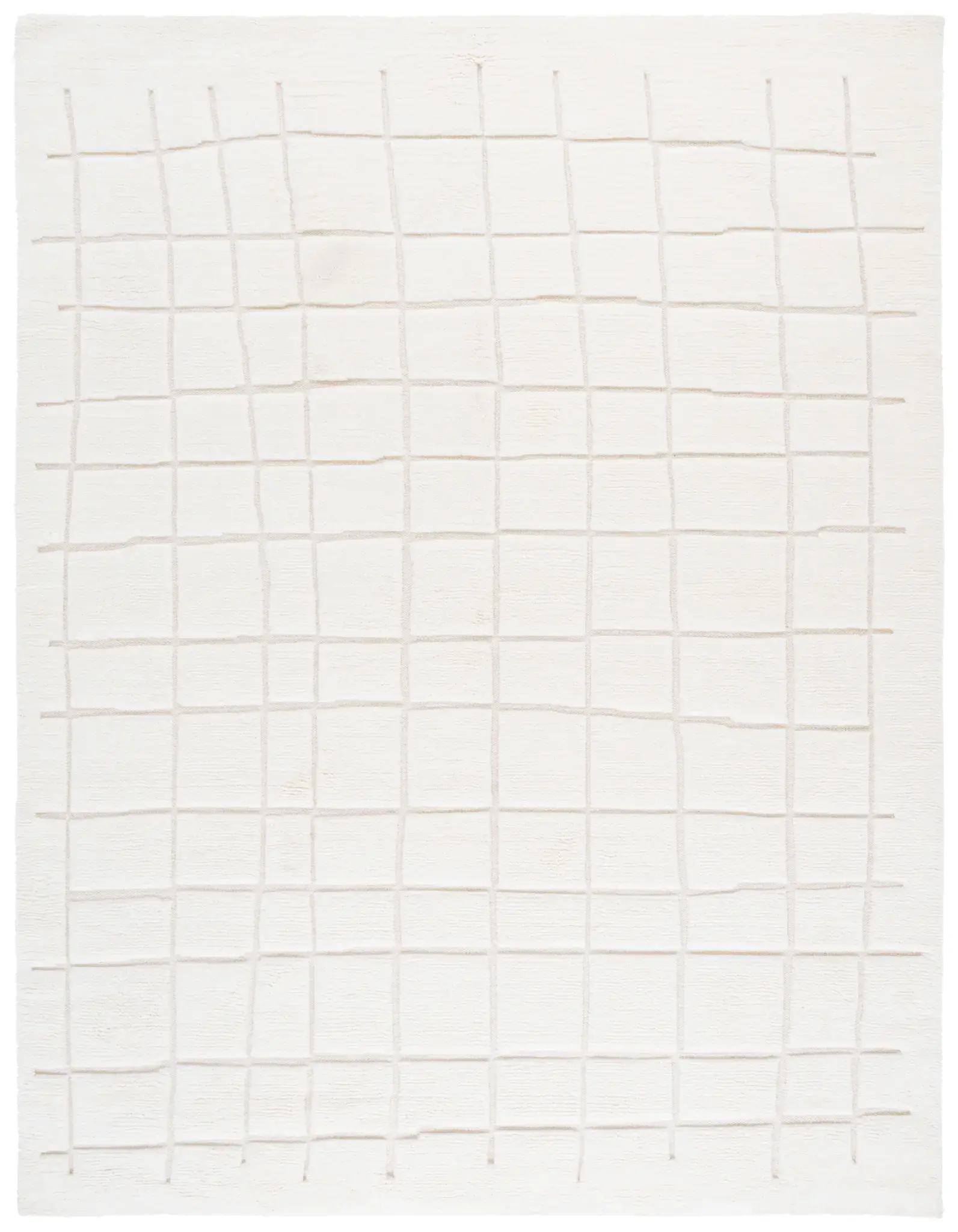 Manhattan Carved Grid Hand-Woven Wool Rug