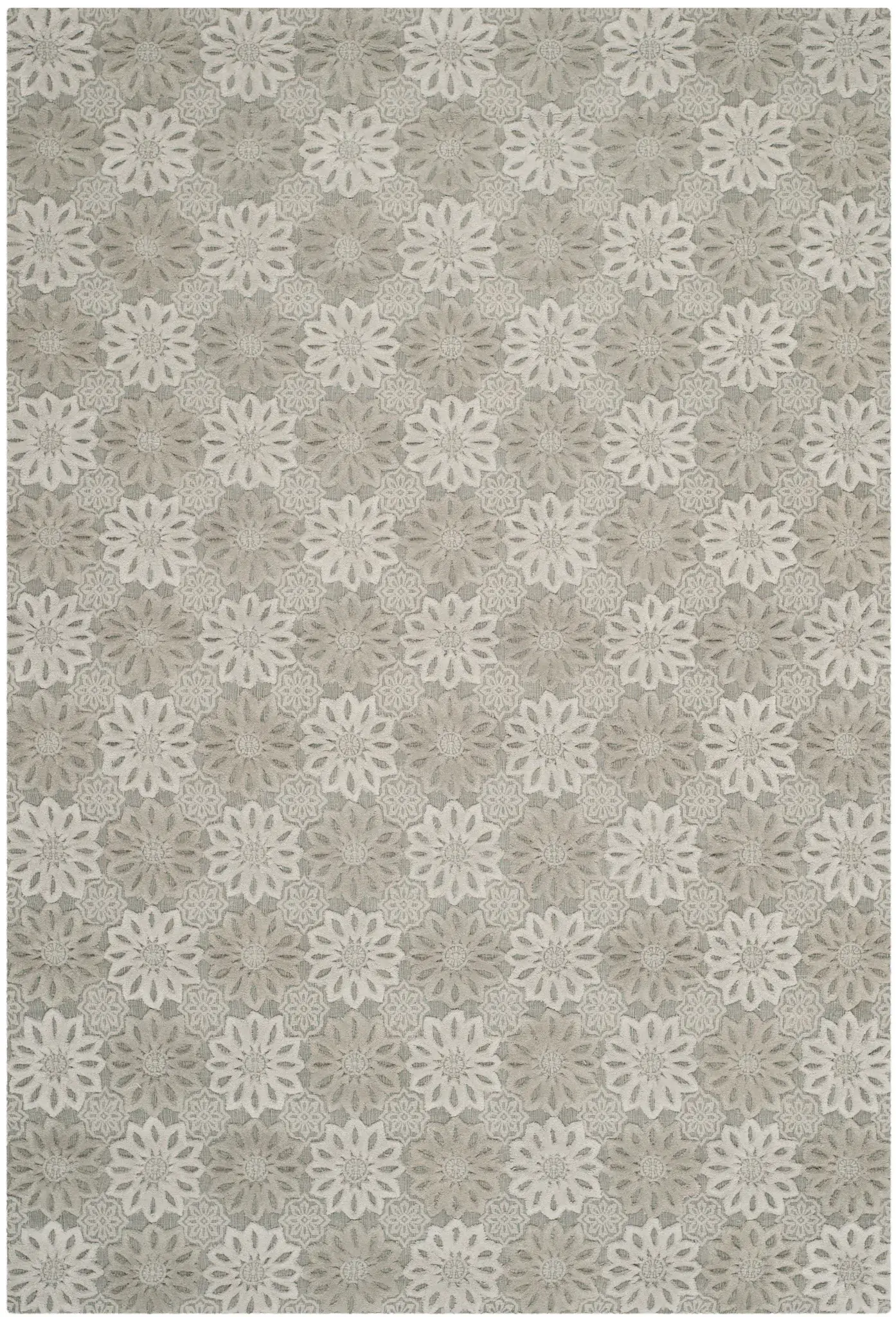 Manhattan Floral Rosette Hand-Tufted Wool Rug