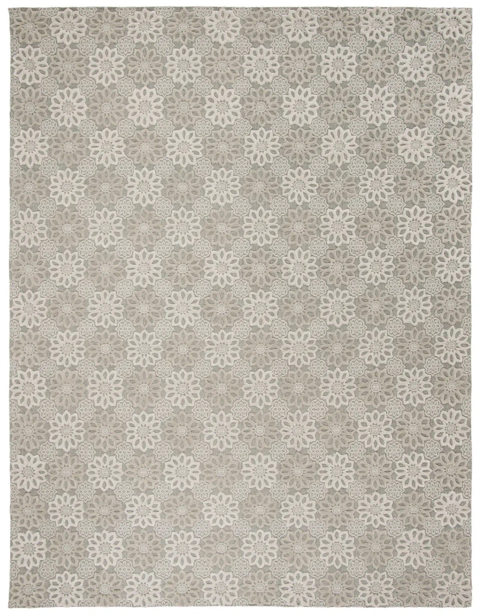 Manhattan Floral Rosette Hand-Tufted Wool Rug