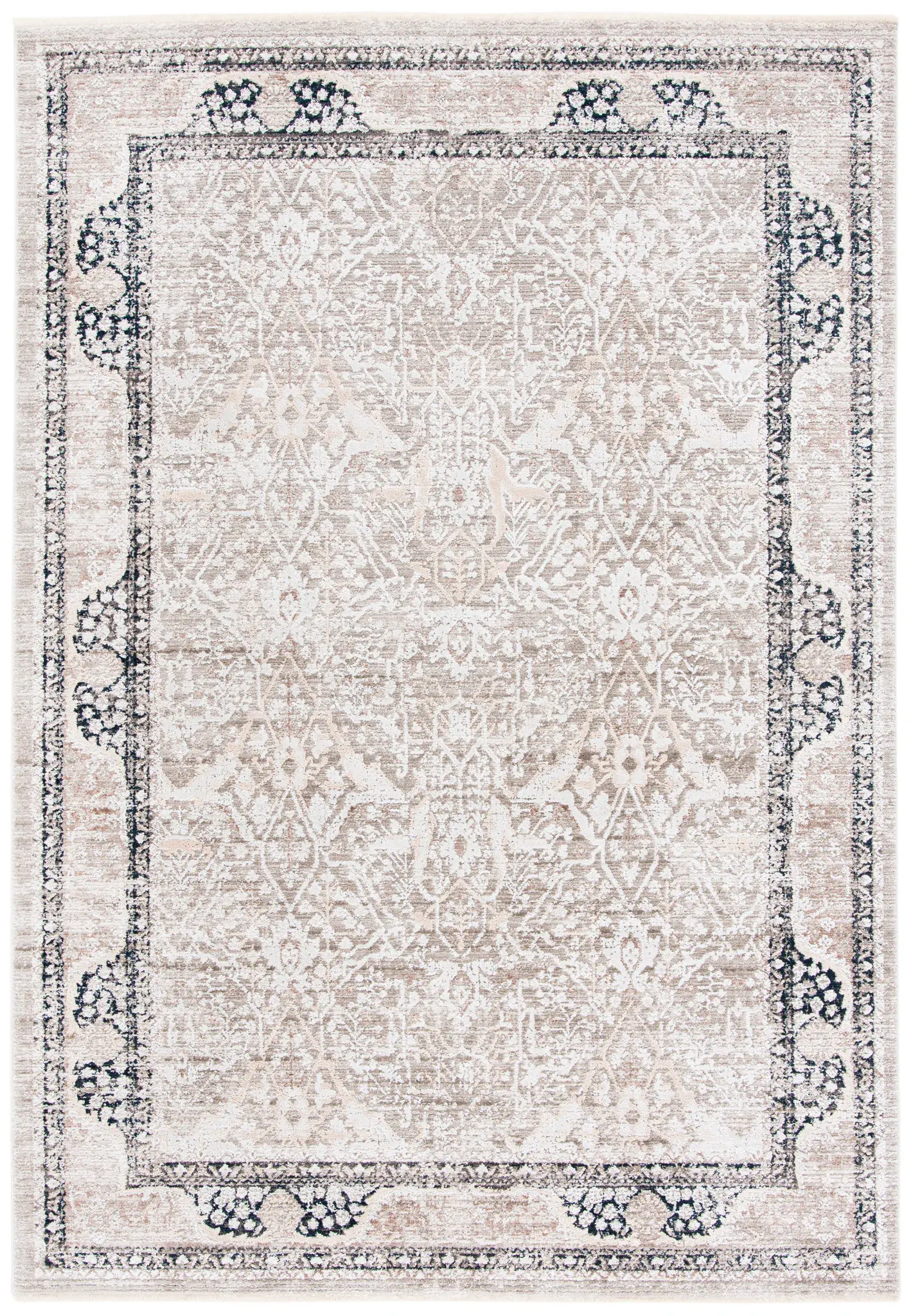 Mayflower Faded Floral Border Rug