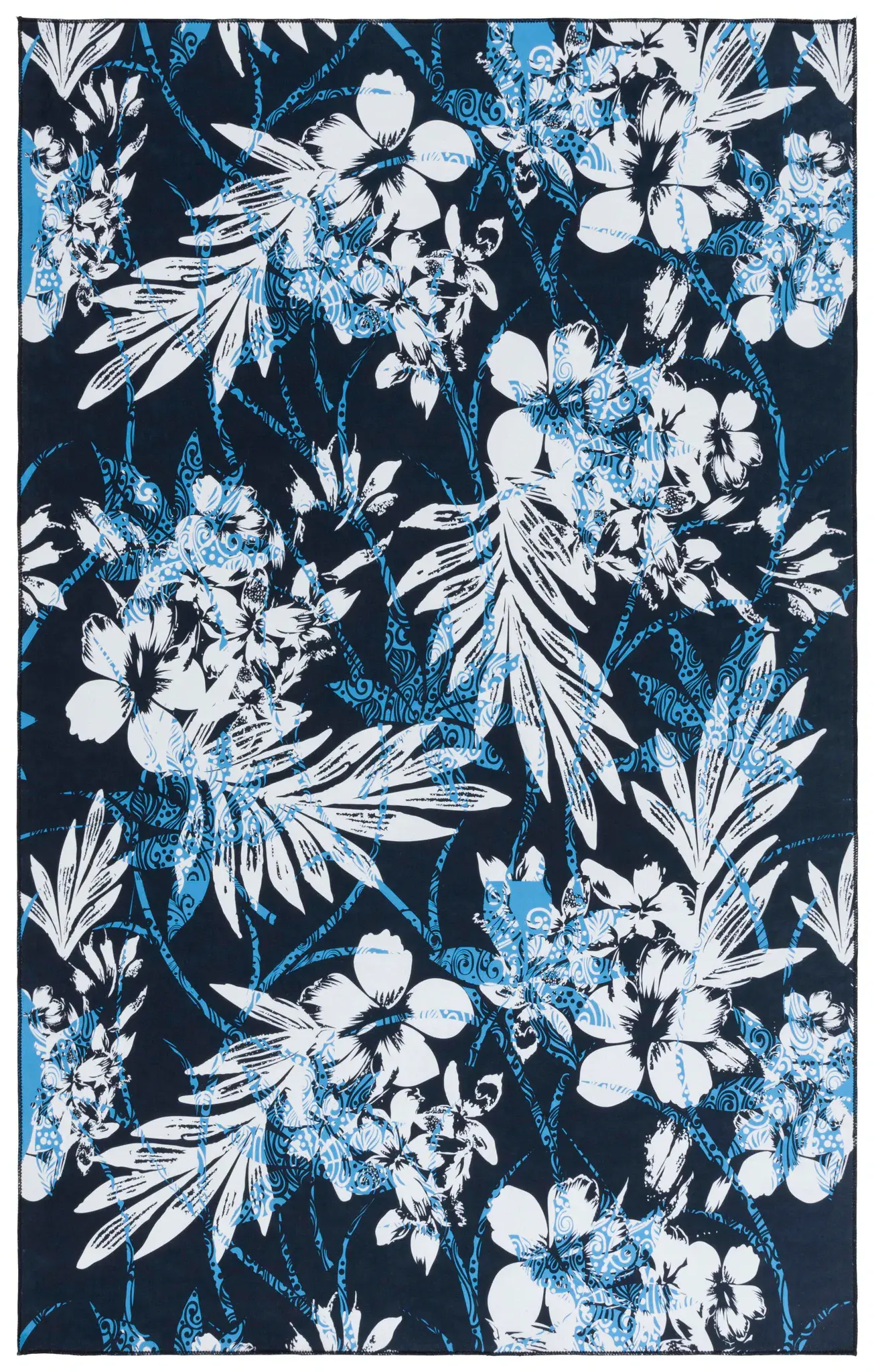 Malibu Tropical Floral Washable Rug