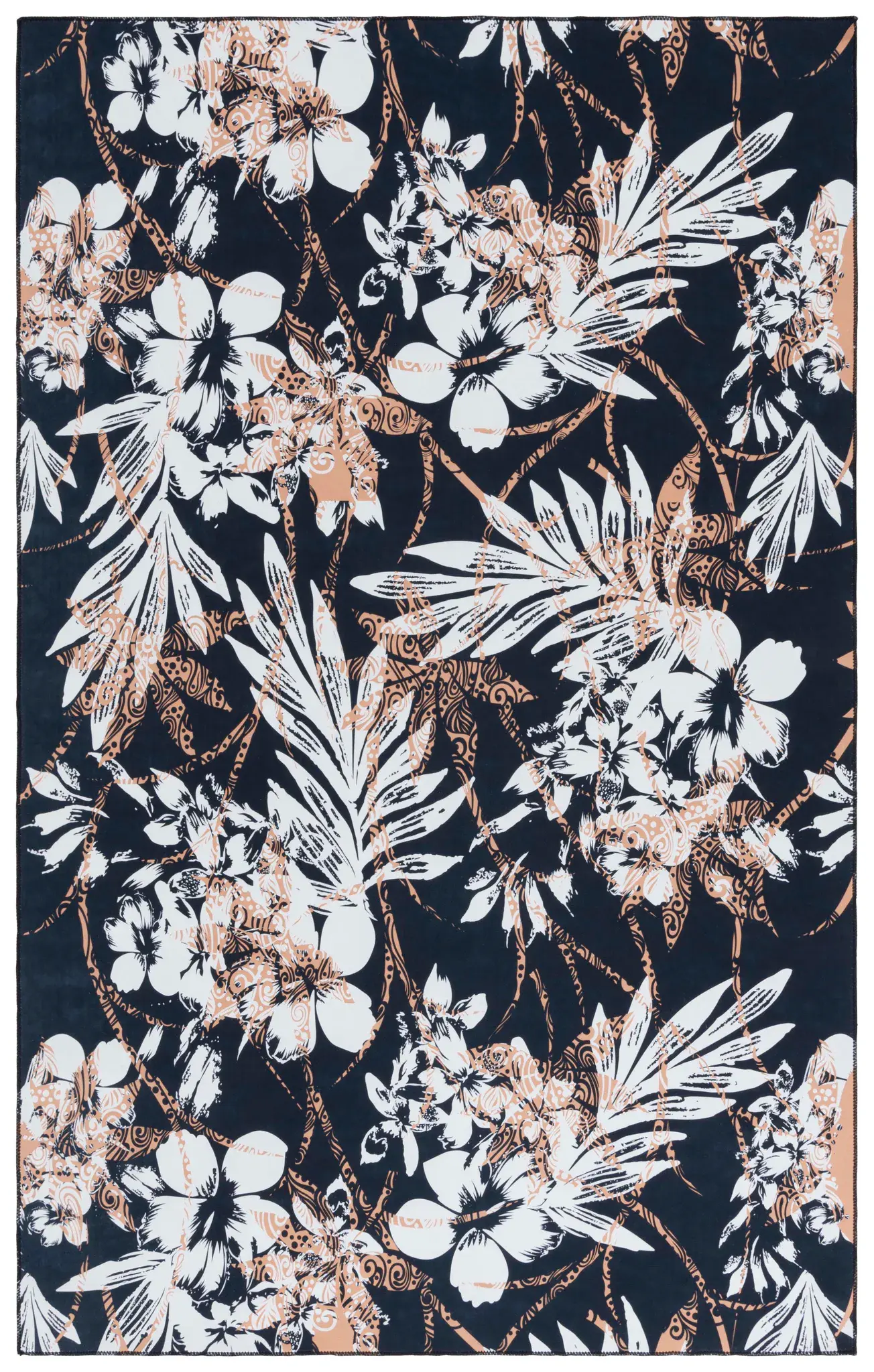 Malibu Tropical Floral Washable Rug
