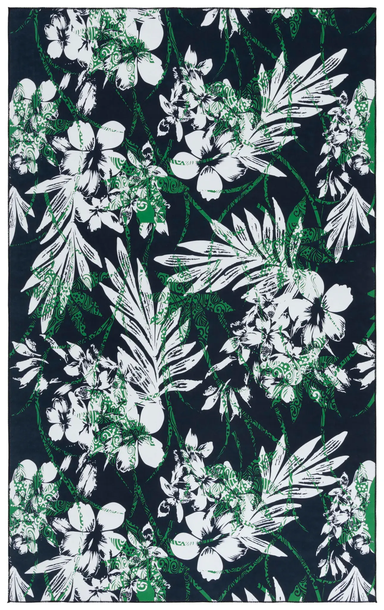 Malibu Tropical Floral Washable Rug