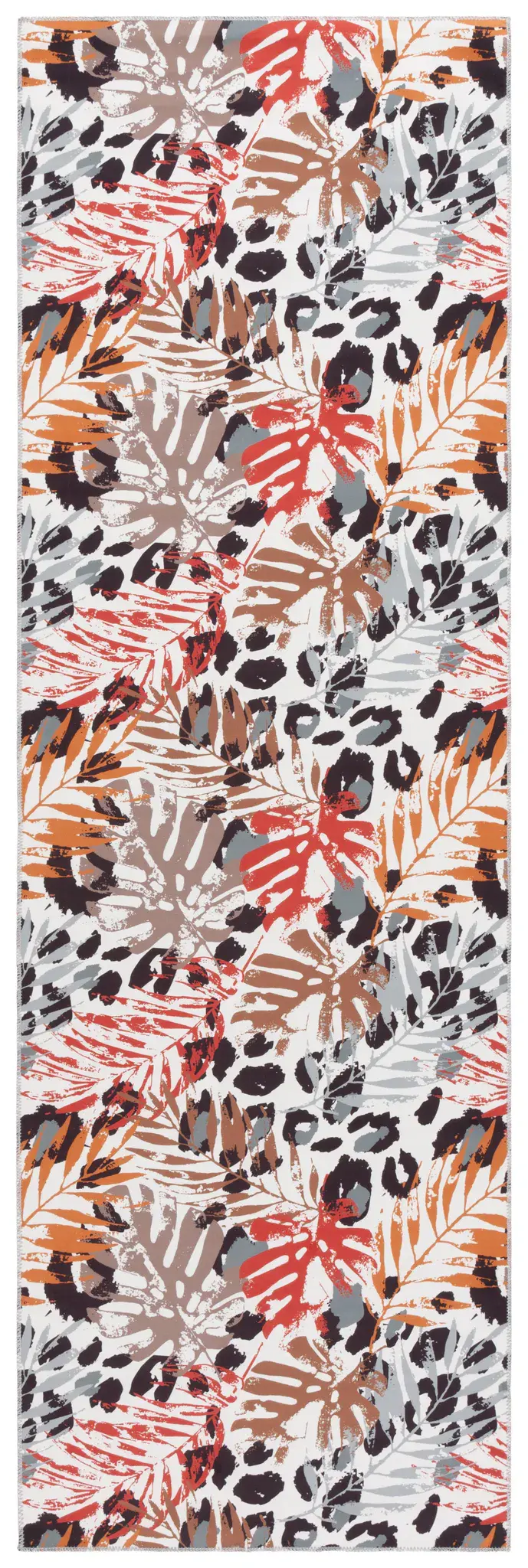 Malibu Tropical Palm And Leopard Washable Rug