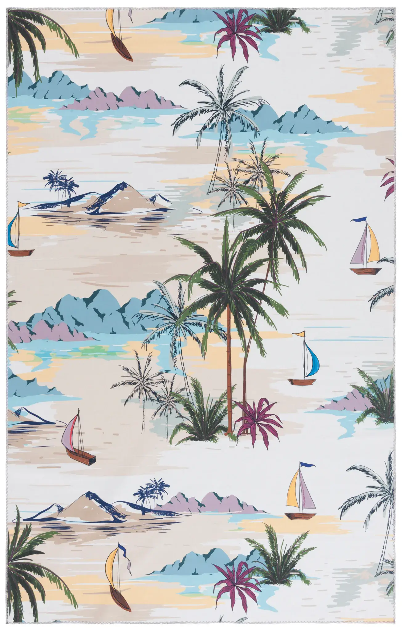 Malibu Scenic Palm Washable Rug