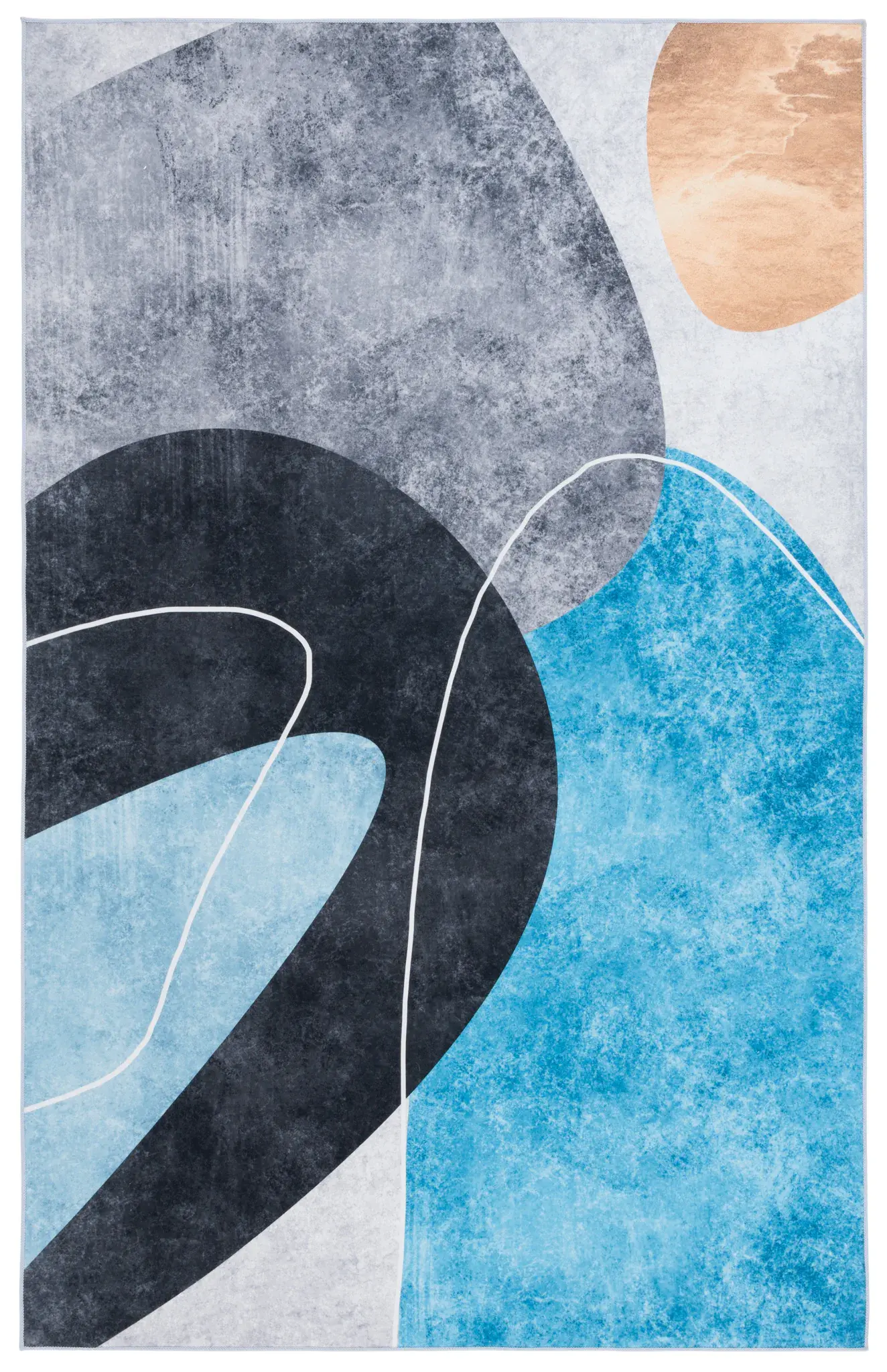 Malibu Abstract Stones Washable Rug