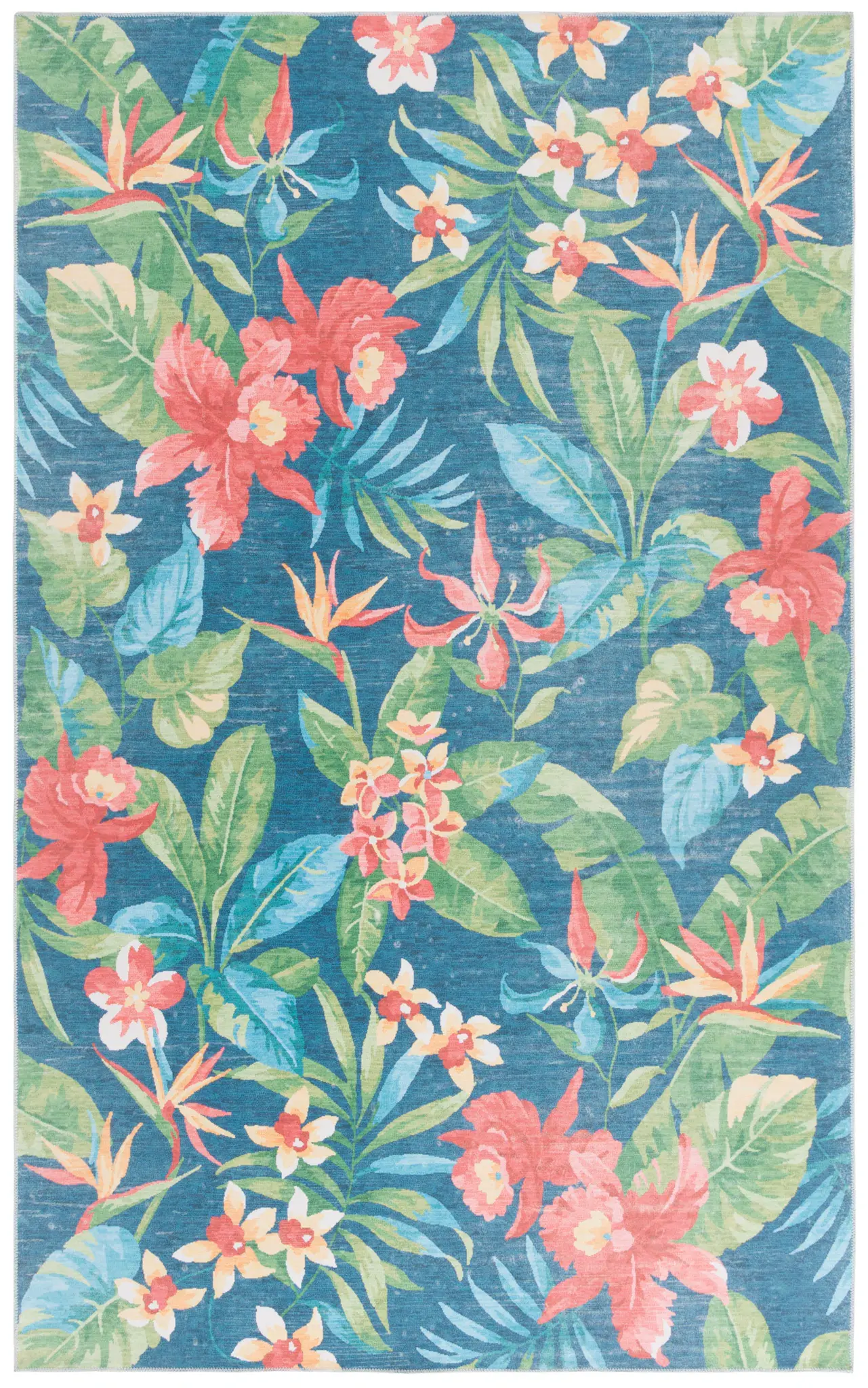 Malibu Tropical Botanical Washable Rug