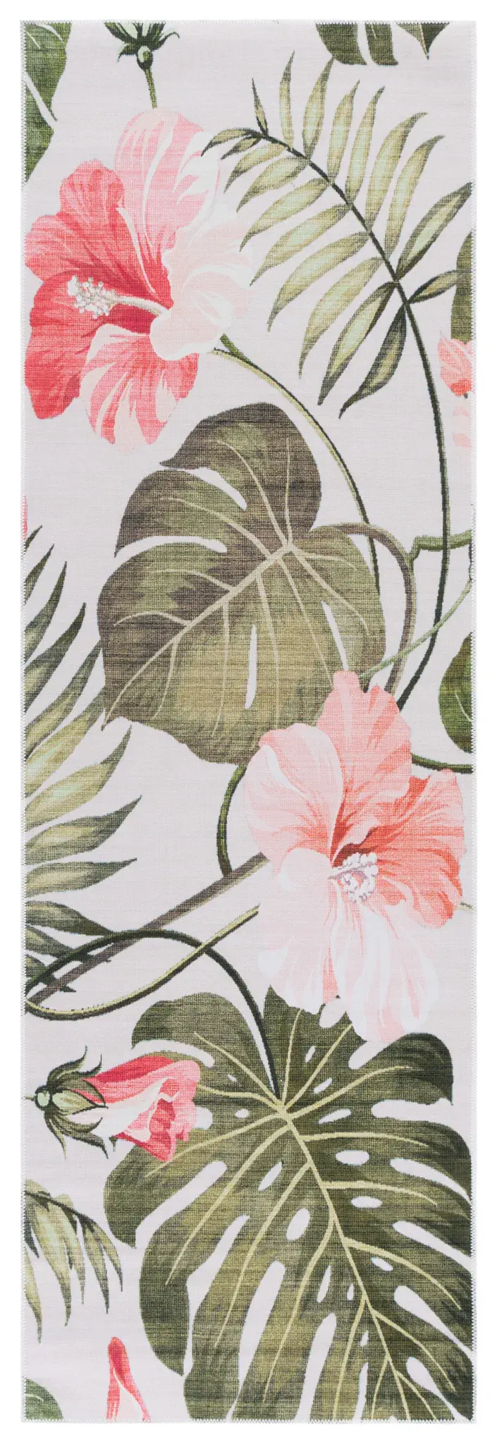 Malibu Hibiscus Palm Washable Rug