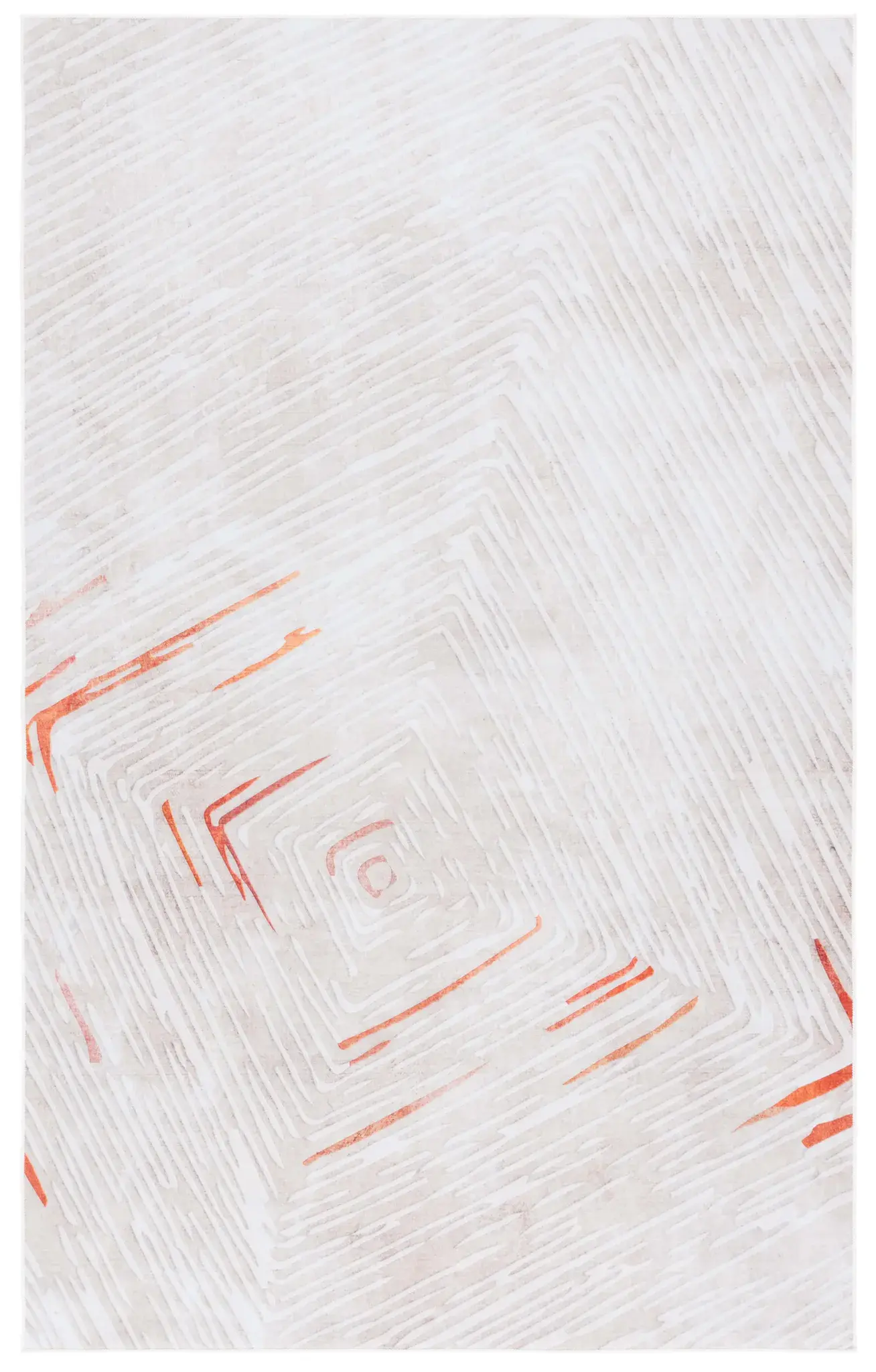 Malibu Concentric Lines Washable Rug