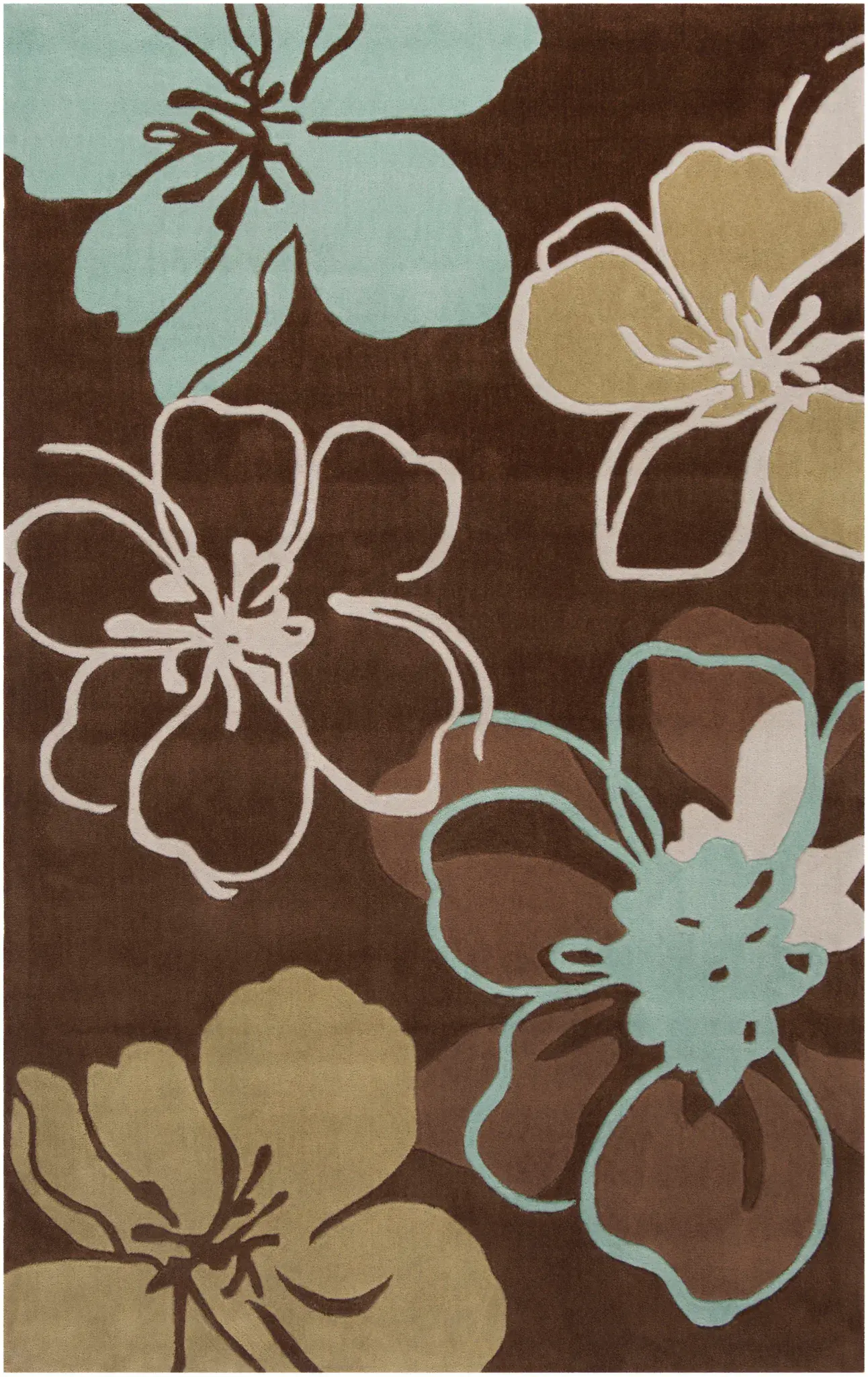 Modern Art Oversized Floral Hand-Tufted Rug
