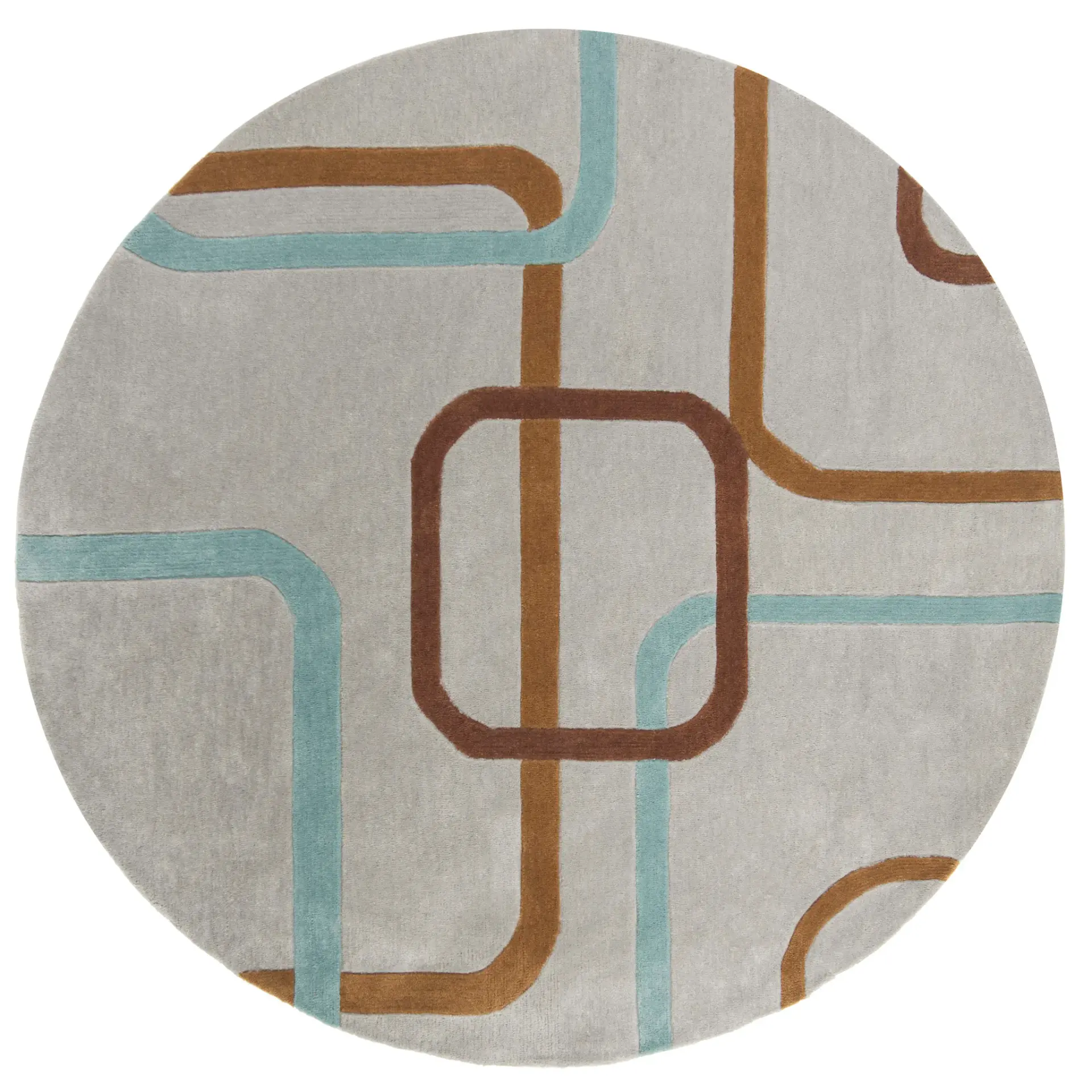 Modern Art Interlocking Loops Hand-Tufted Rug