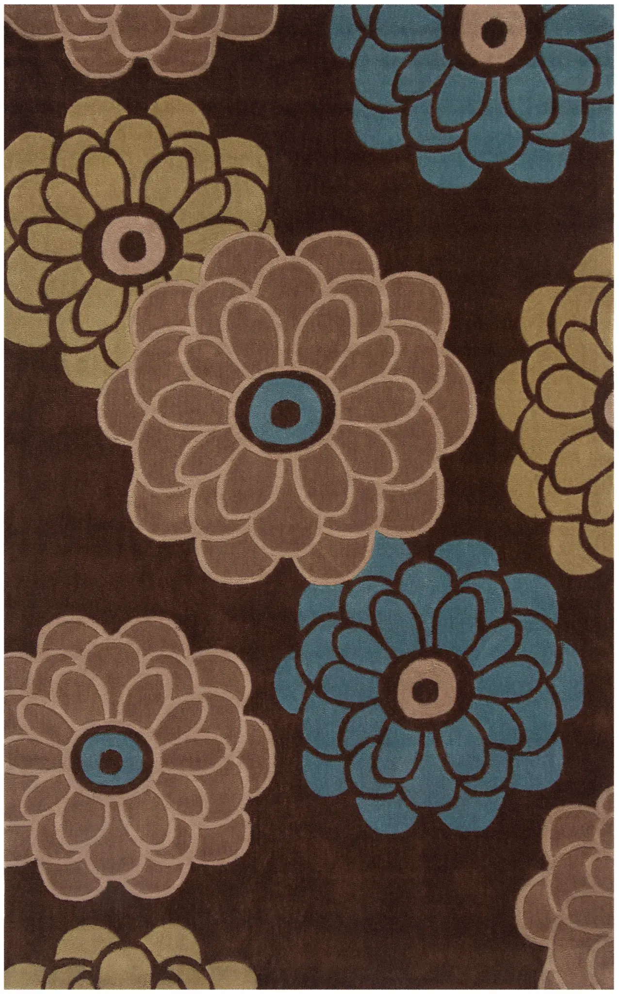 Modern Art Stylized Floral Hand-Tufted Rug