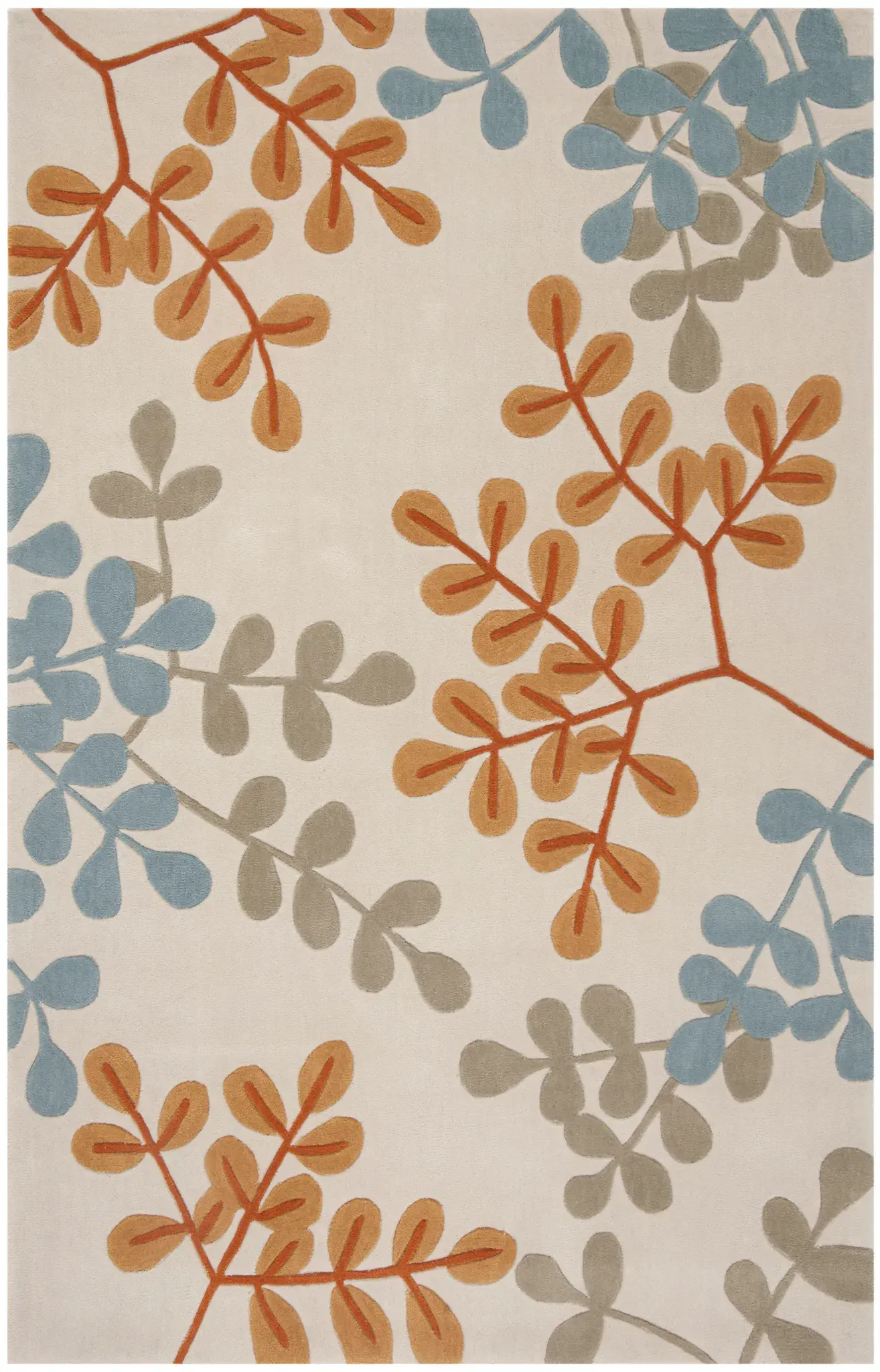 Modern Art Leafy Branch Hand-Tufted Rug