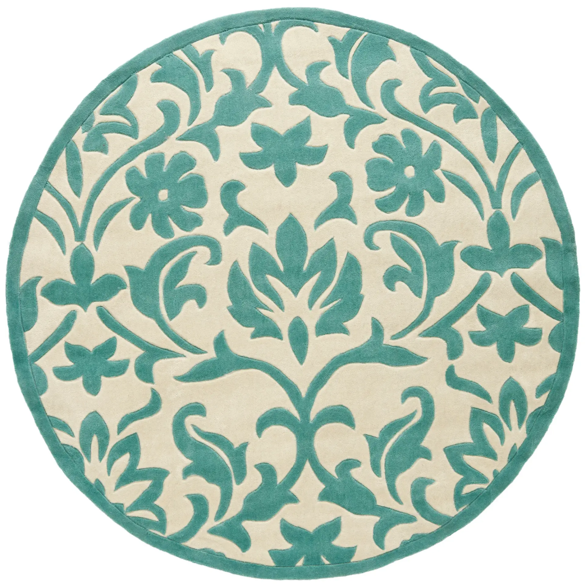 Modern Art Damask Hand-Tufted Rug