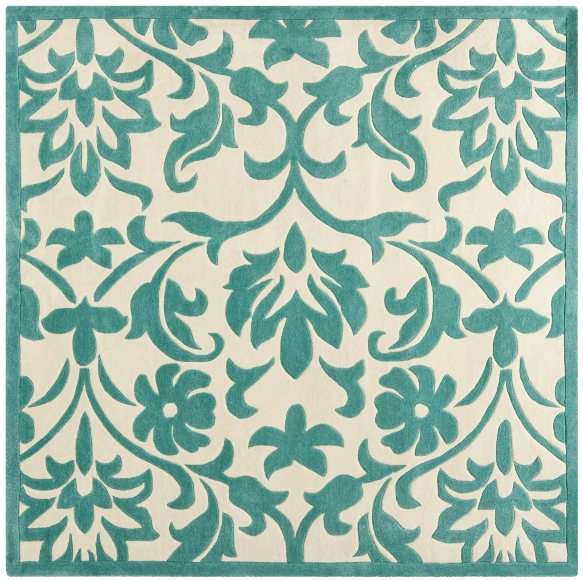 Modern Art Damask Hand-Tufted Rug