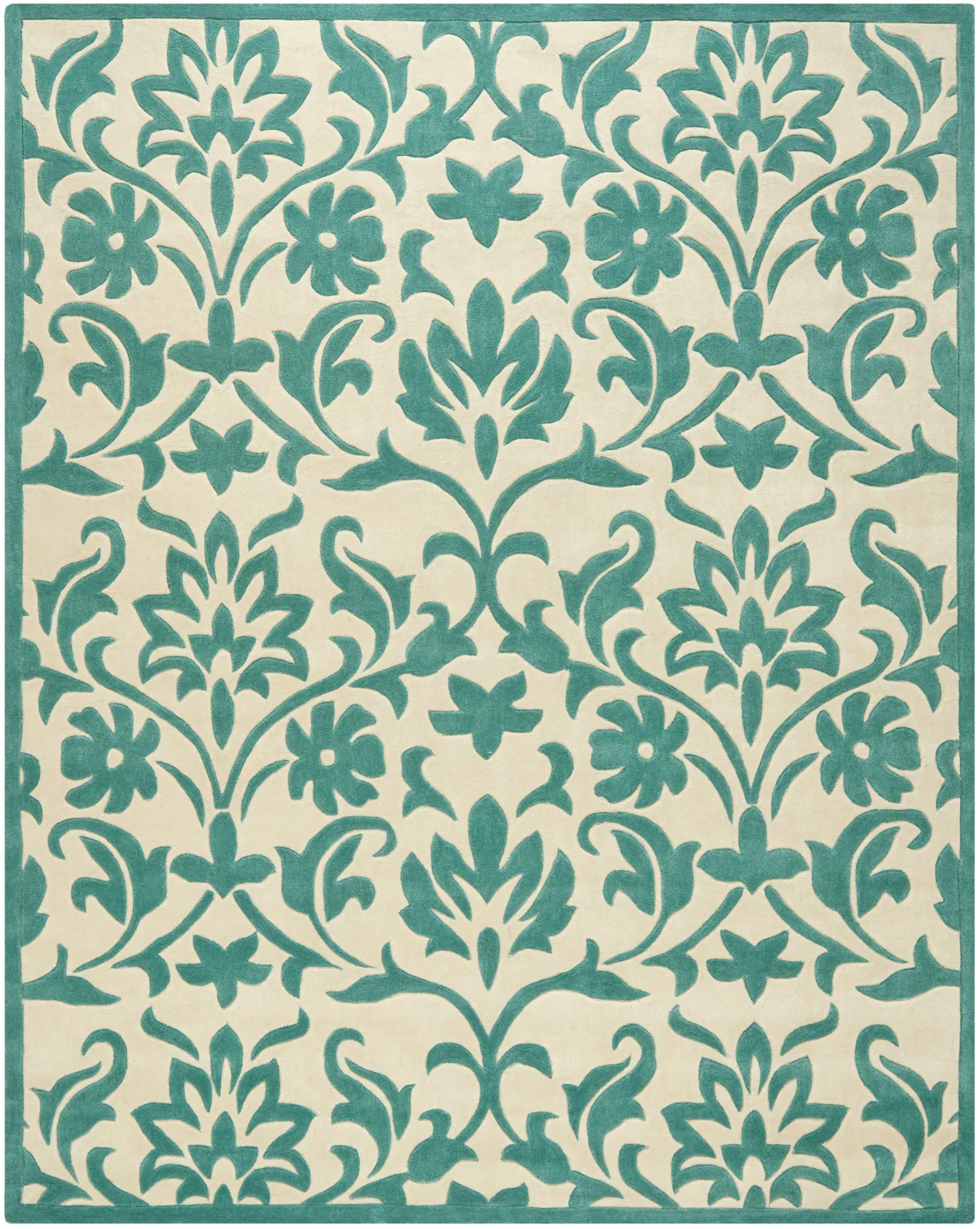 Modern Art Damask Hand-Tufted Rug