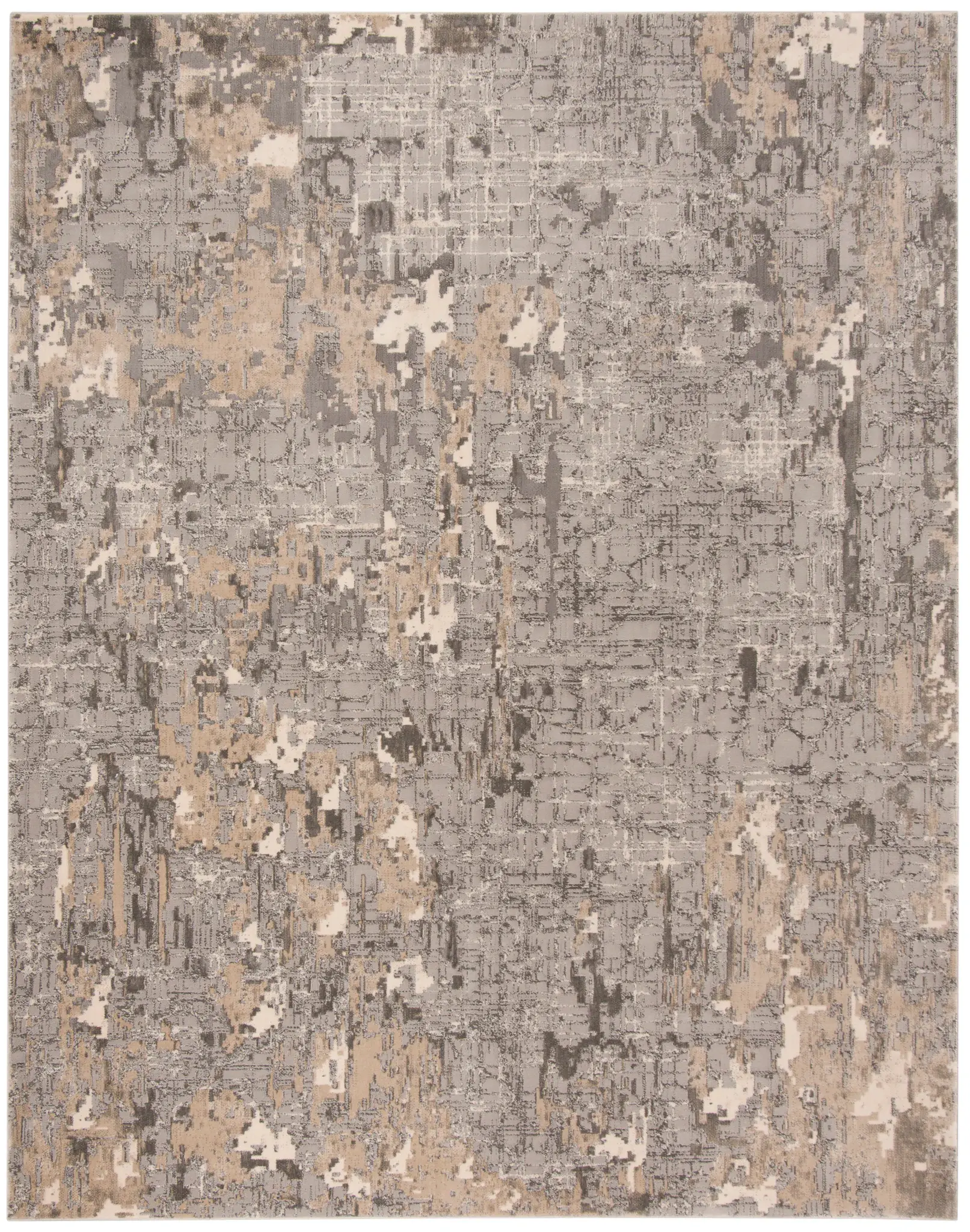 Meadow Abstract Textured Grid Rug