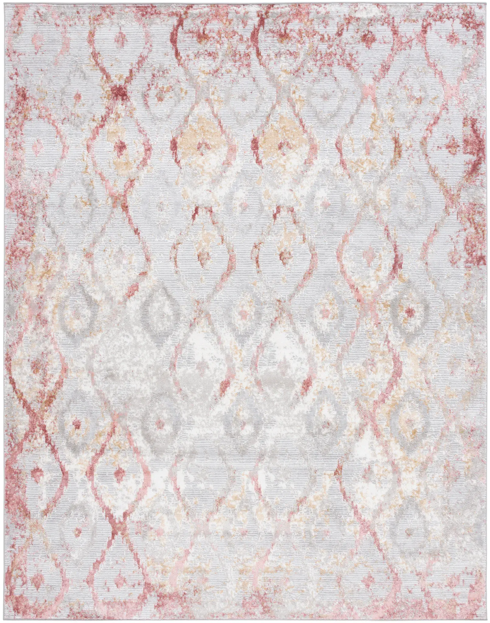 Meadow Evoke Distressed Ikat Lattice Rug