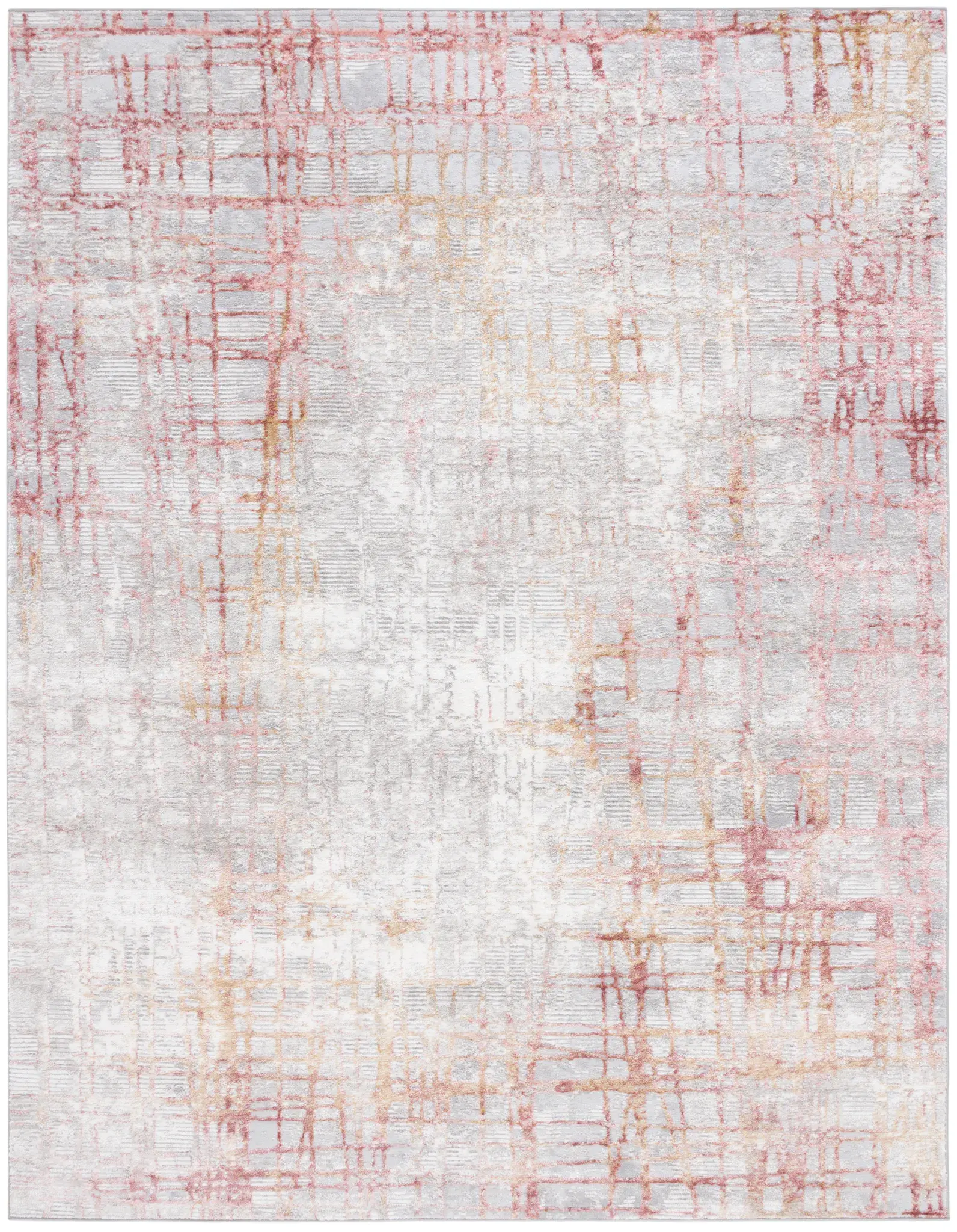 Meadow Distressed Grid Rug