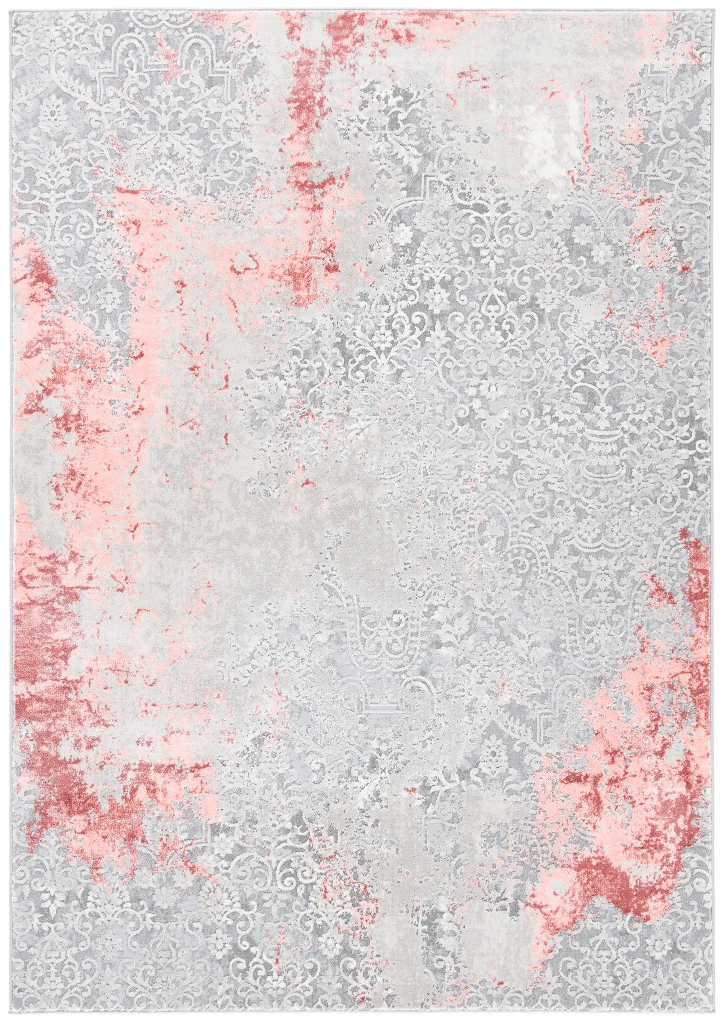 Meadow Distressed Damask Rug
