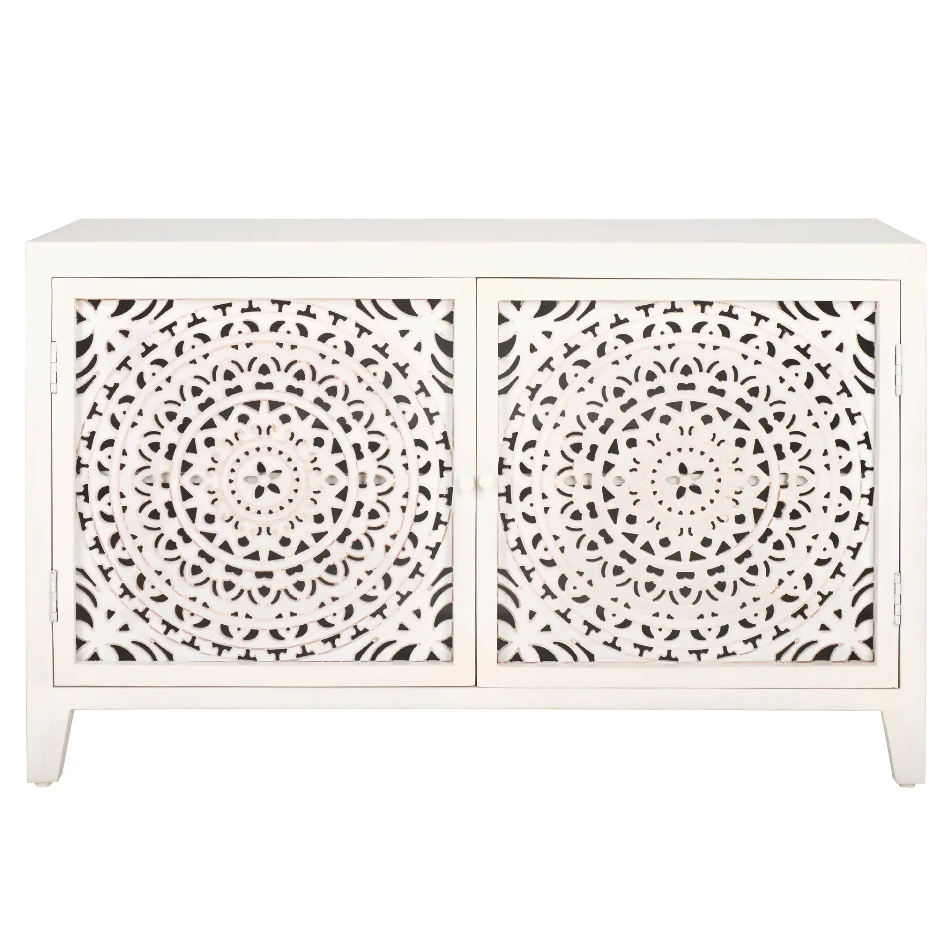 Raelie Two-Shelf Two-Door Media Stand