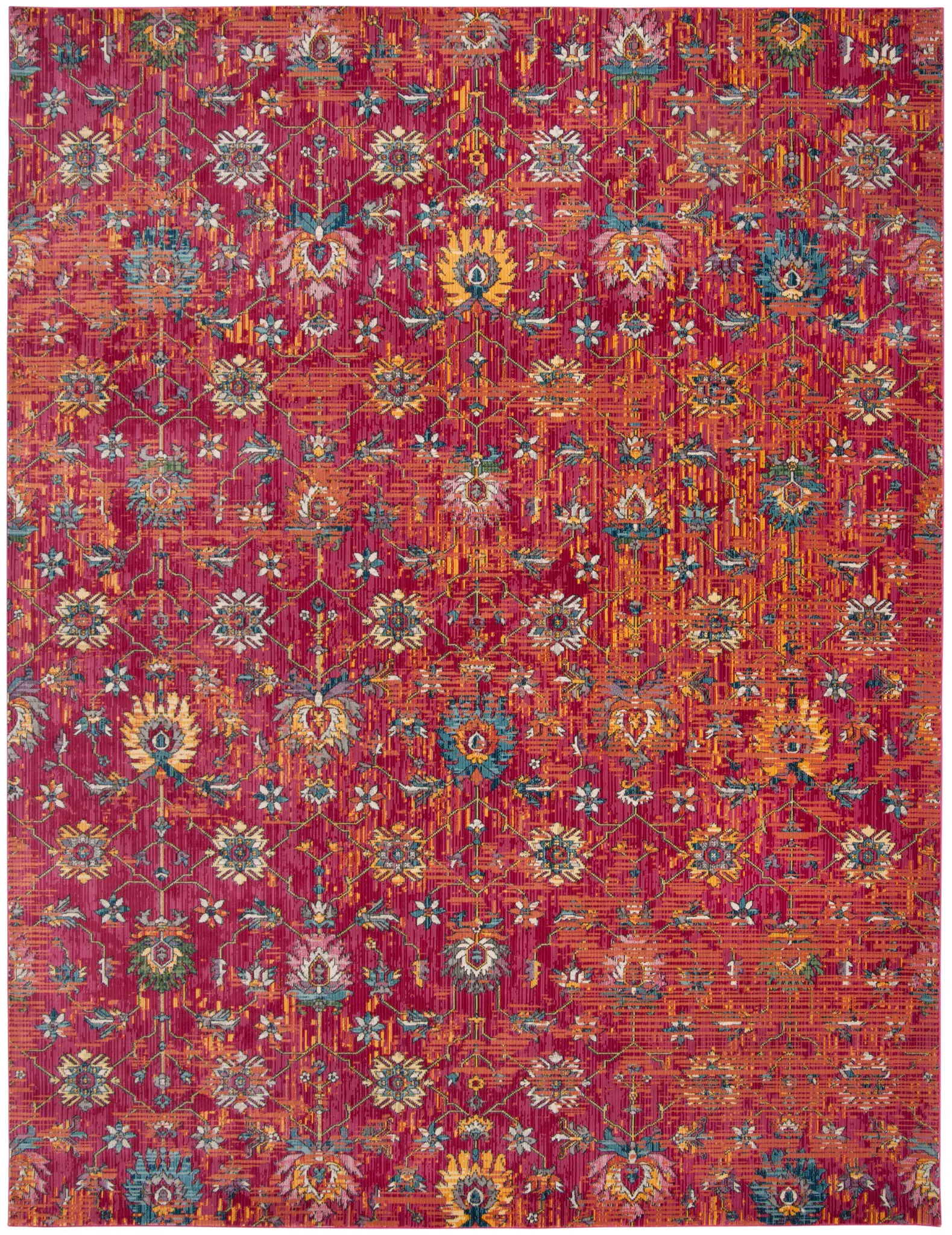 Merlot Floral Trellis Rug