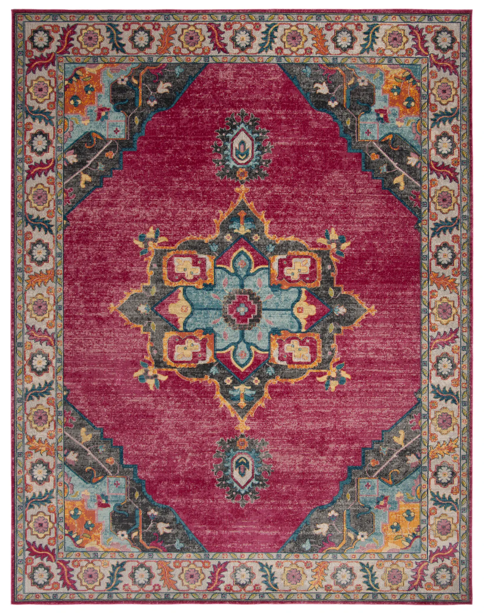 Merlot Medallion Border Rug